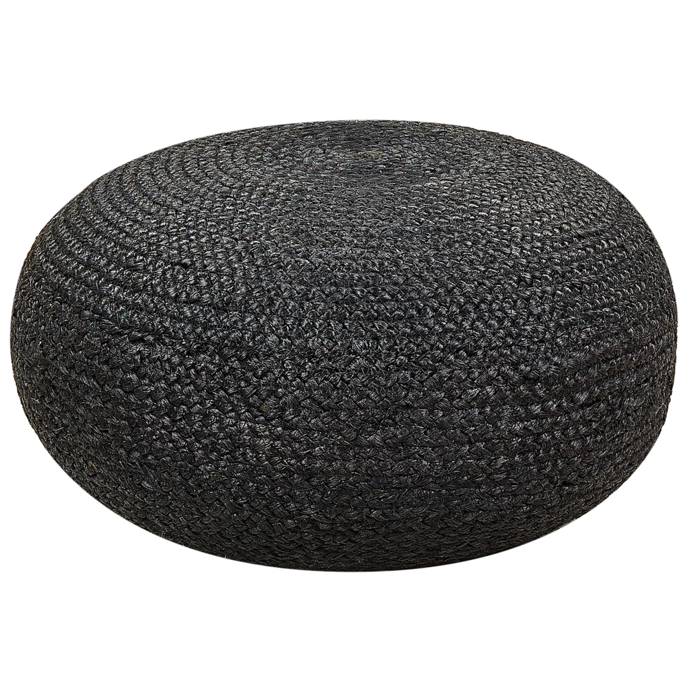 Image of Pouf colore beige naturale intreccio in juta ⌀ 50 cm dalla forma rotonda stile boho cuscino da pavimento