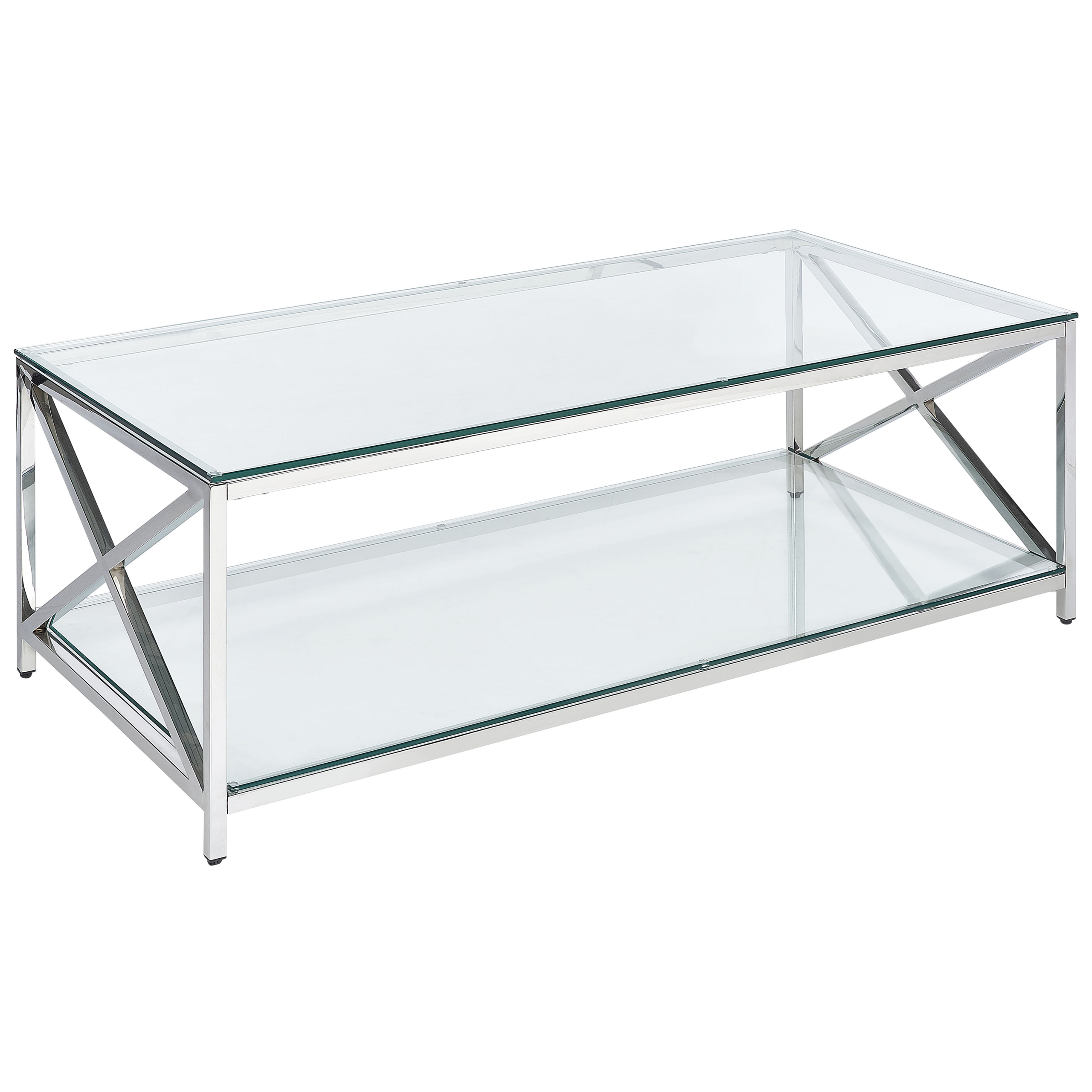 Salontafel Veiligheidsglas Gepolijst Zilver AUDET