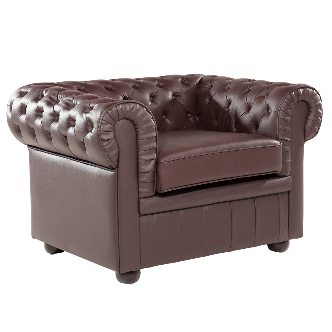 Fauteuil Leer Bruin CHESTERFIELD