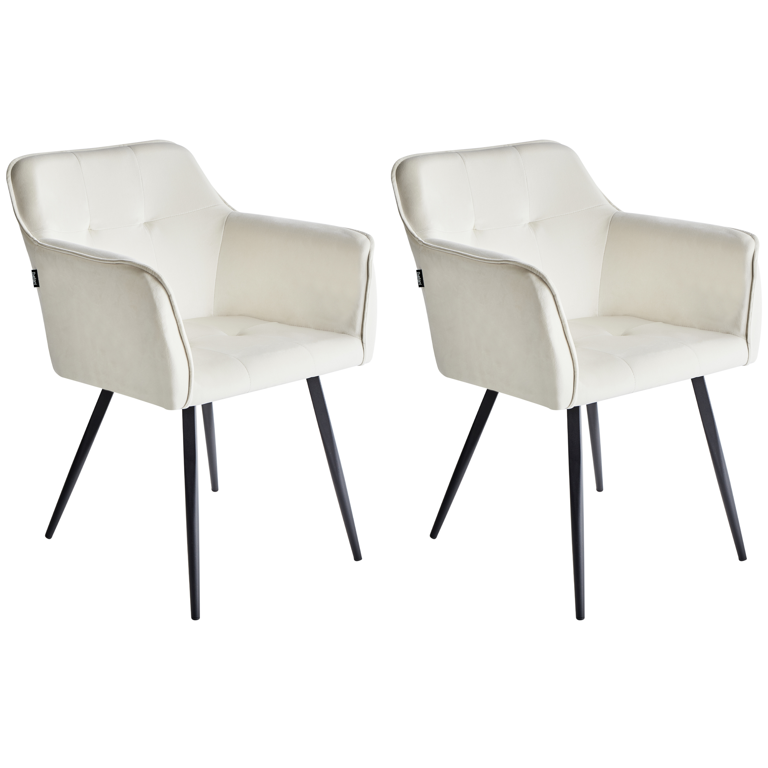 Set of 2 dining chairs JASMIN Velvet Light Beige [2]
