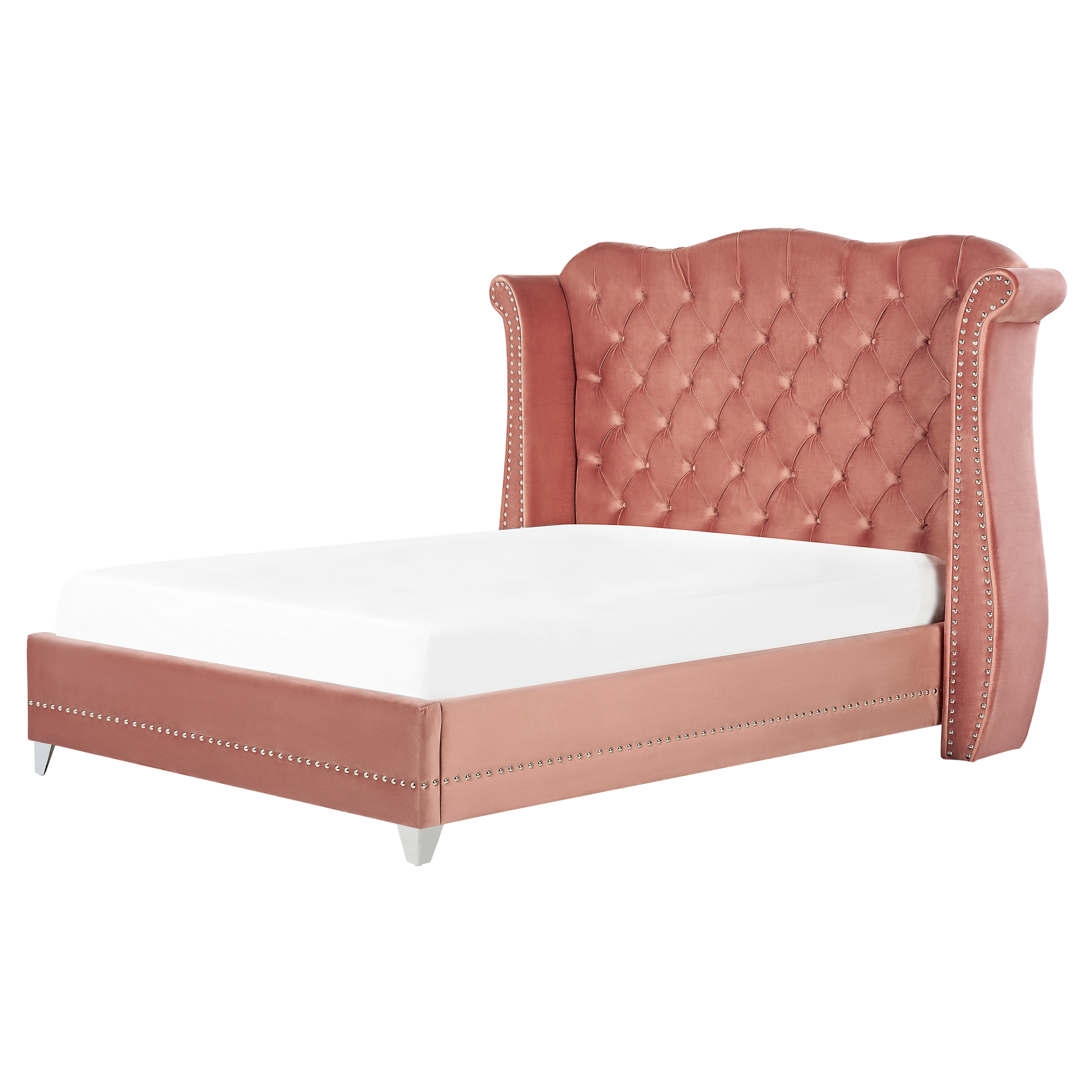 Bed fluweel roze 160 x 200 cm AYETTE