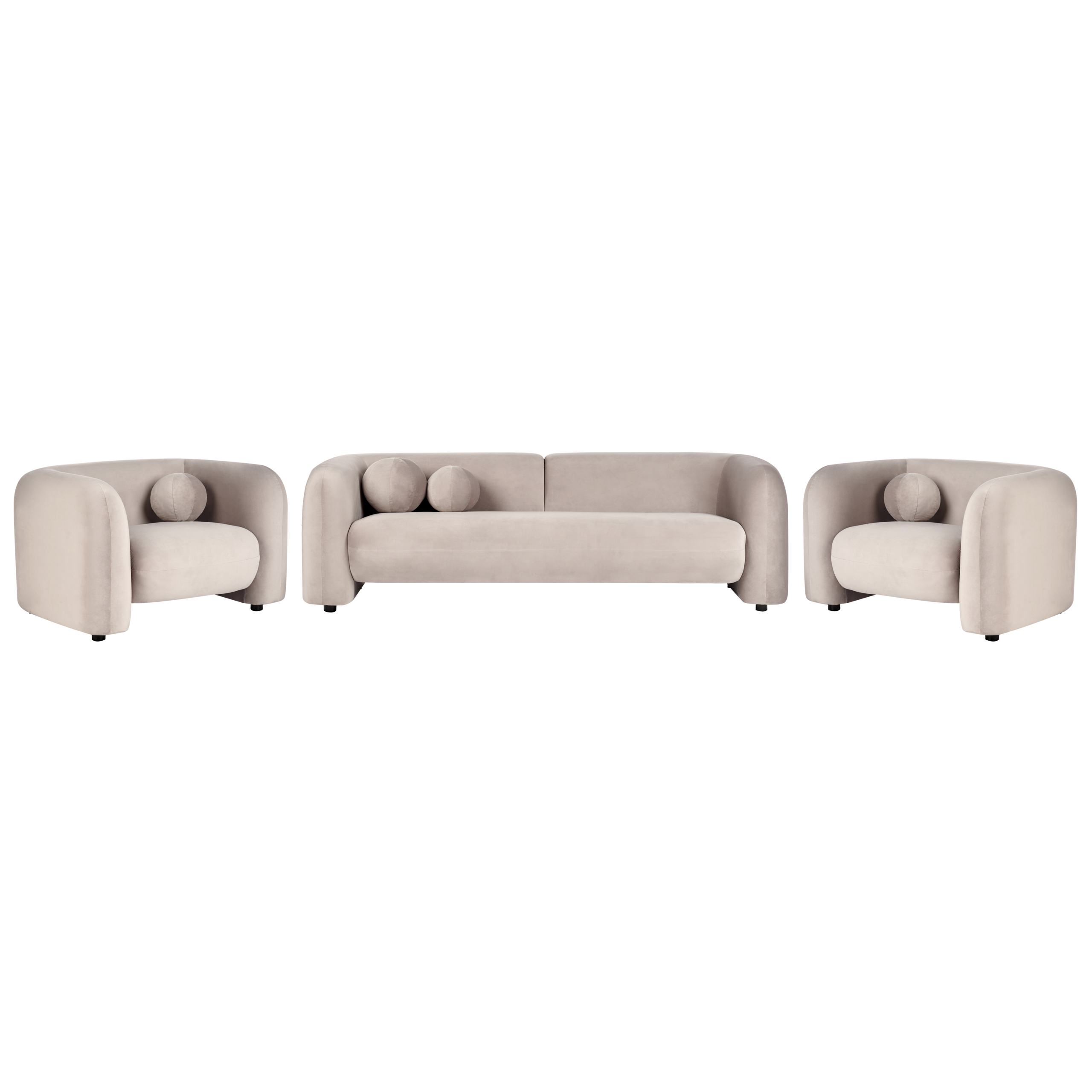 Bankenset 5-zits fluweel taupe LEIREN