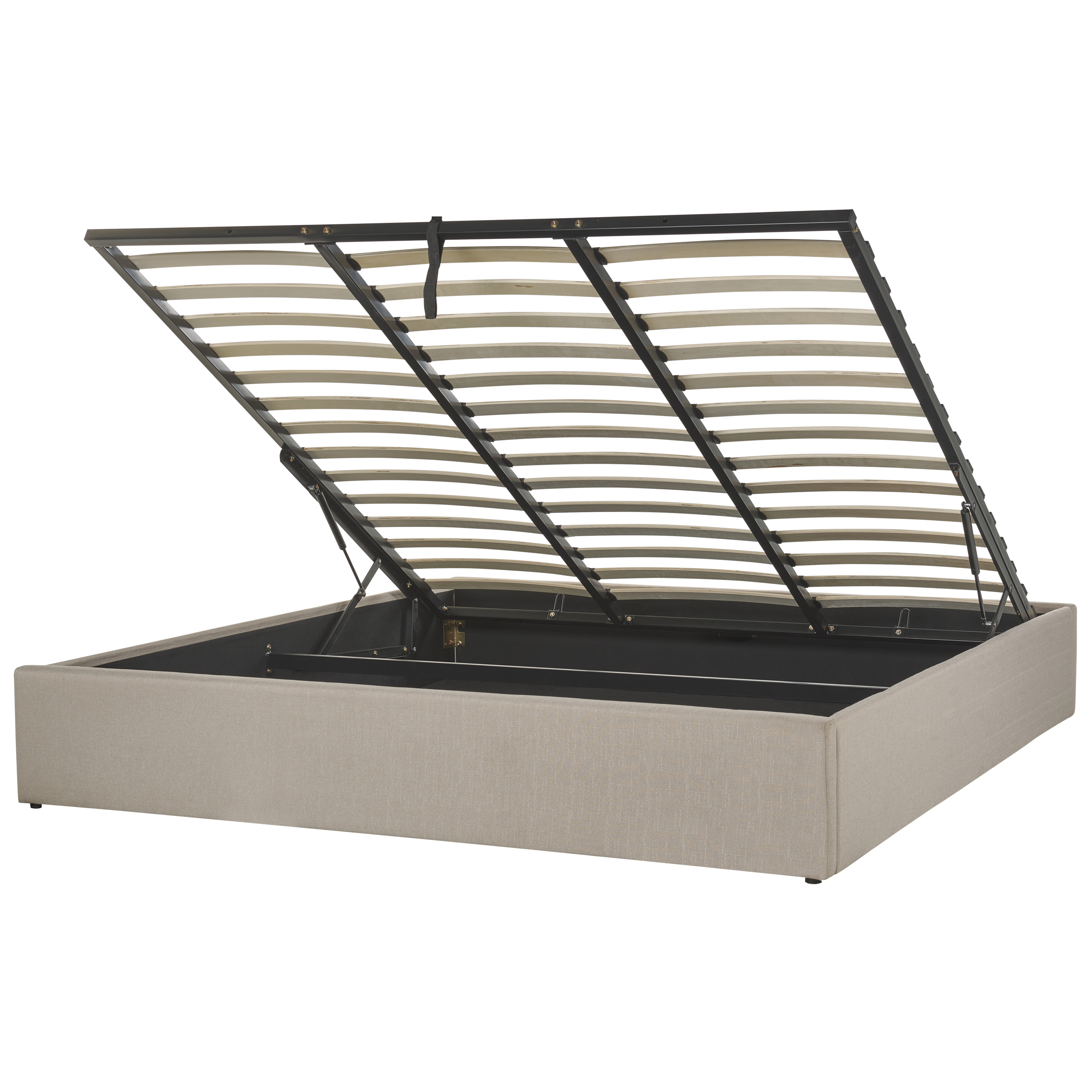 Bed met opbergruimte stof beige 180 x 200 cm DINAN