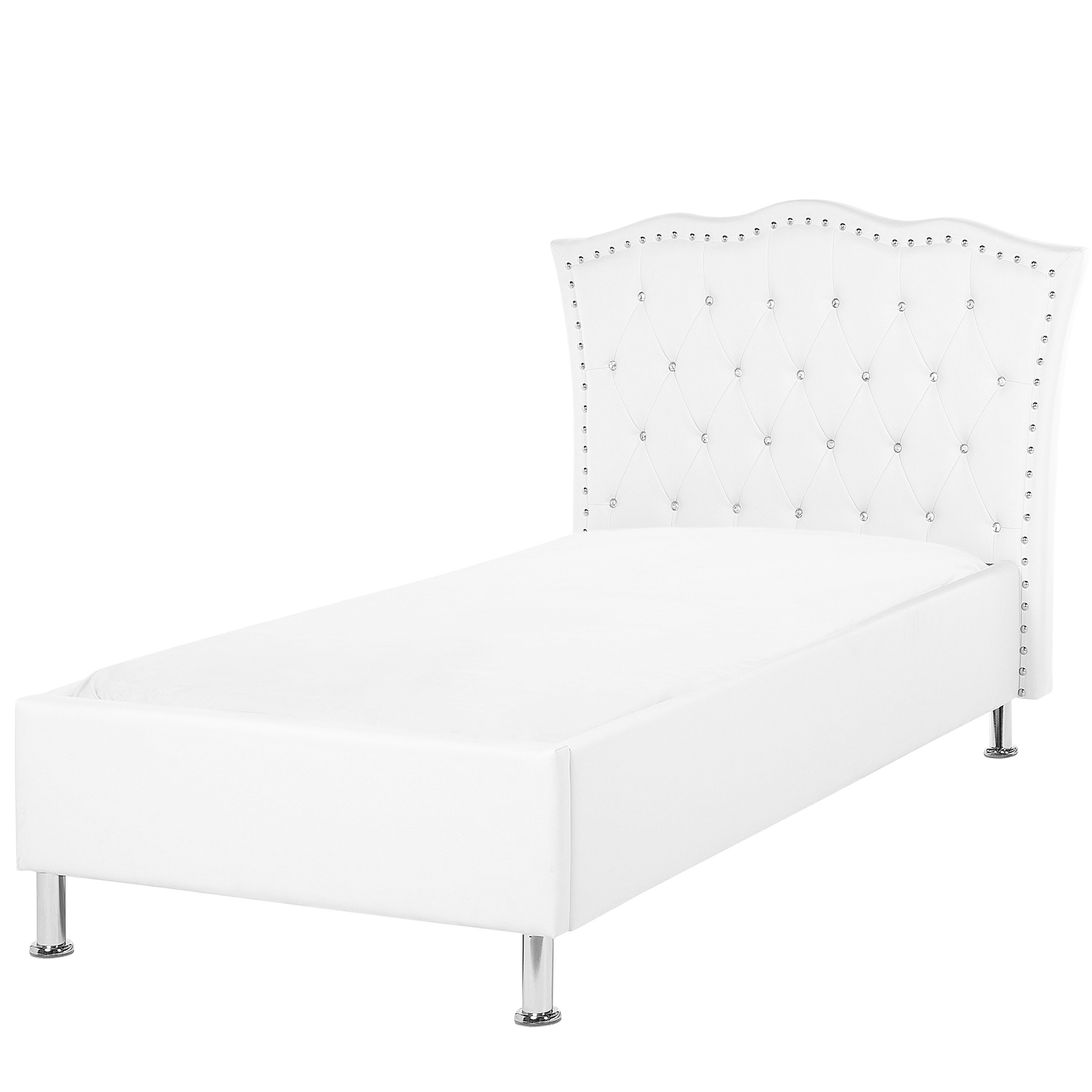 Bed kunstleer wit 90 x 200 cm METZ