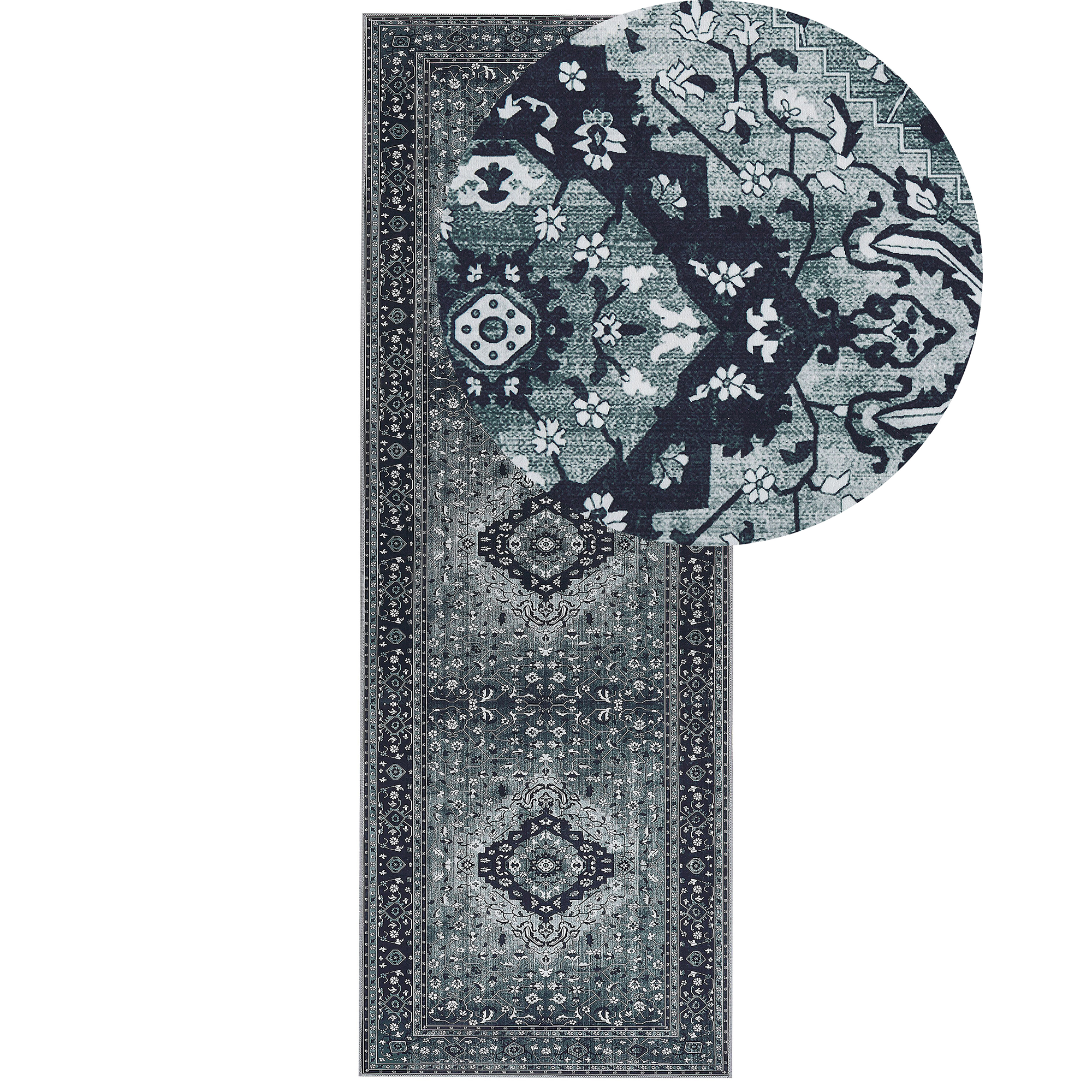 Vloerkleed polyester grijs 70 x 200 cm VADKADAM