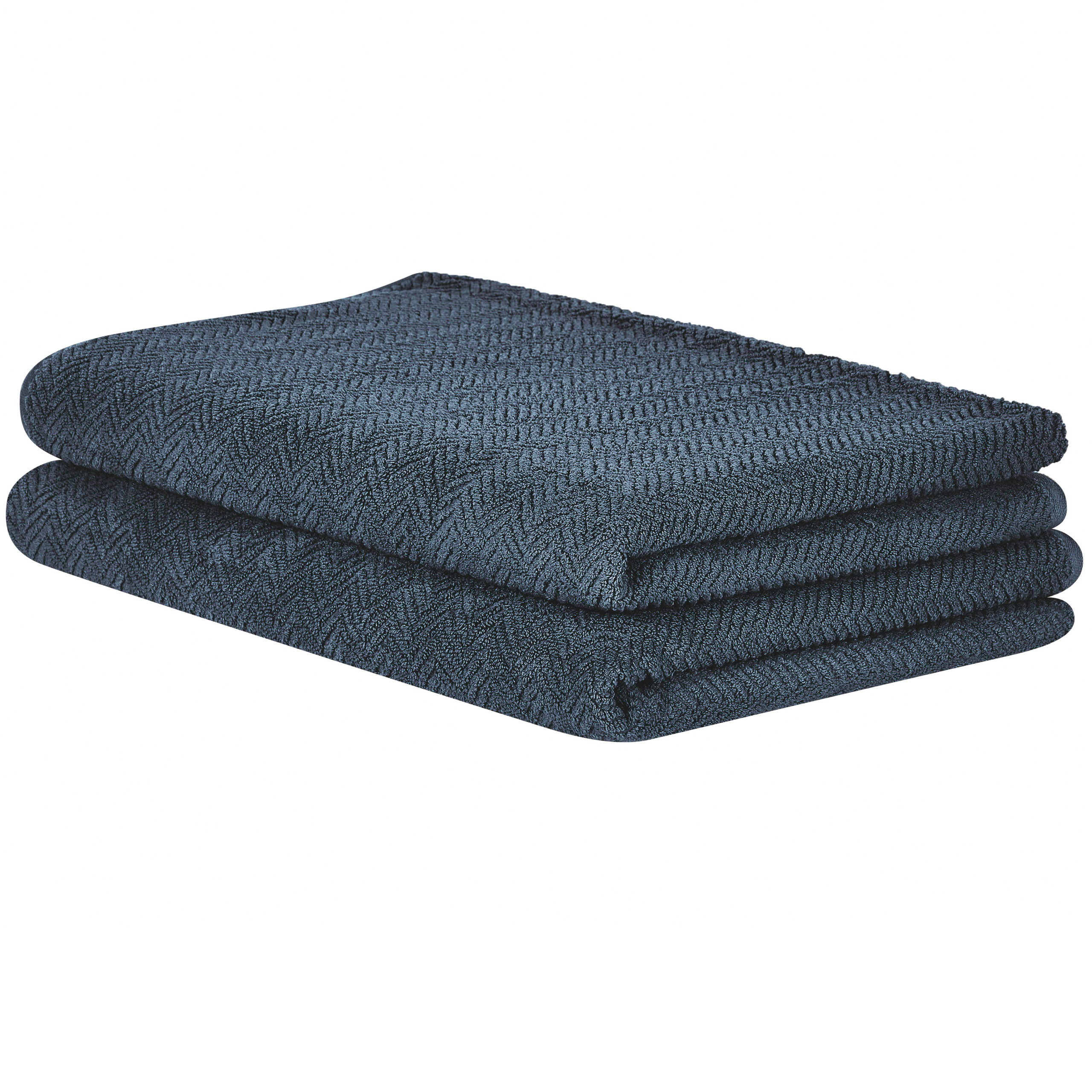 Handdoek set van 2 katoen donkerblauw MITIARO