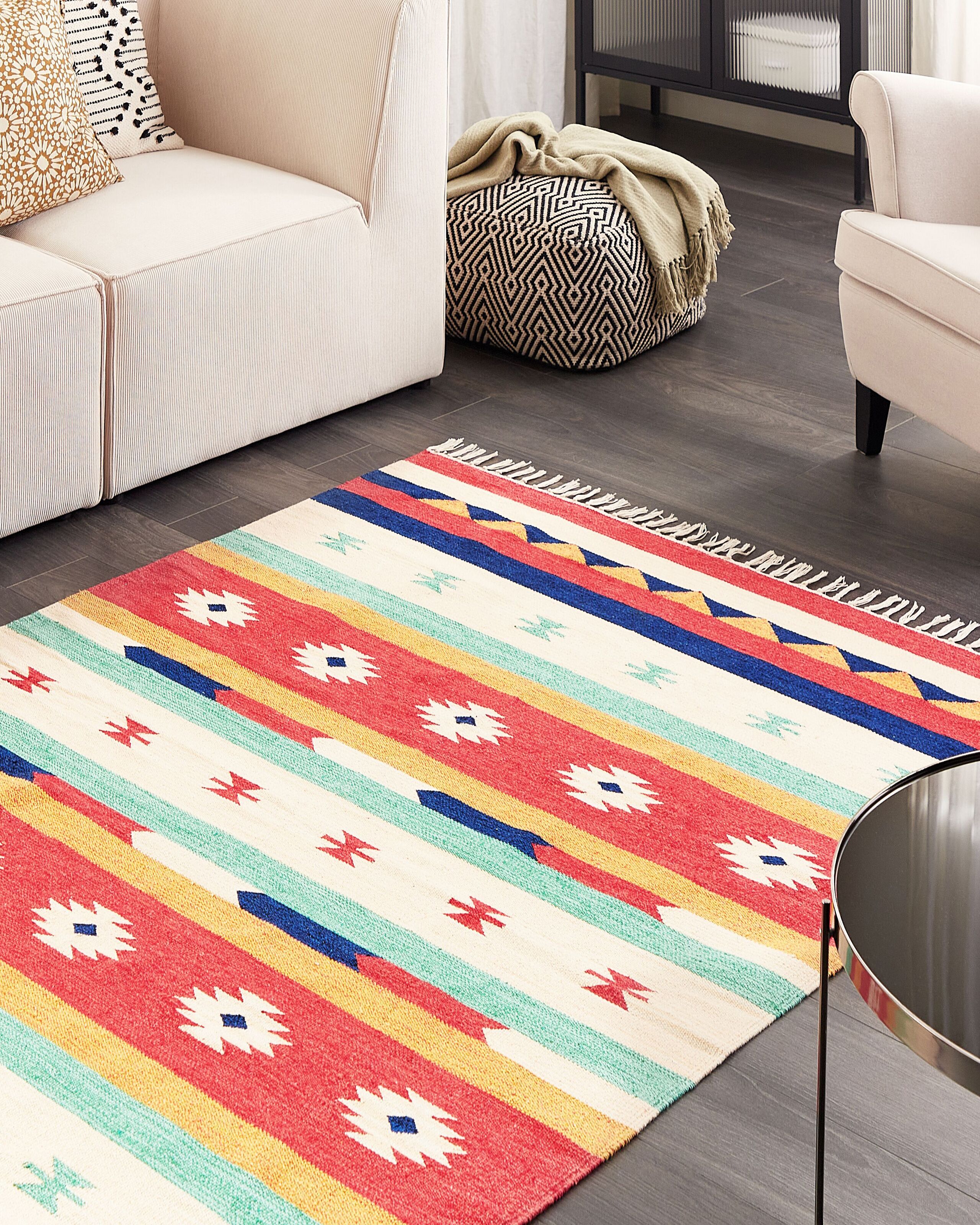 Beliani - Tapete Kilim em algodão multicolor 140 x 200 cm MARGARA