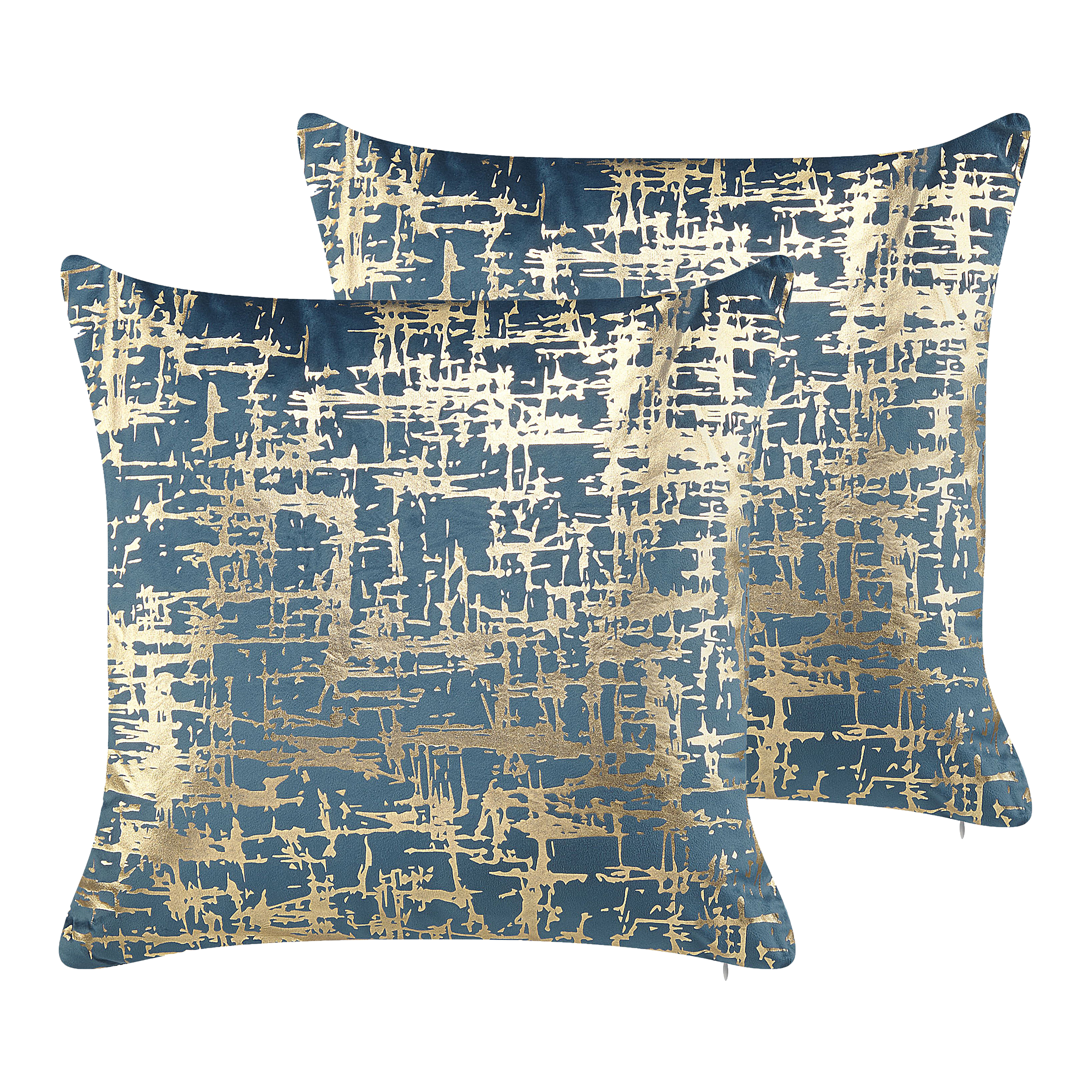 Set van 2 kussens Fluweel Blauw GARDENIA 45 x 45 cm