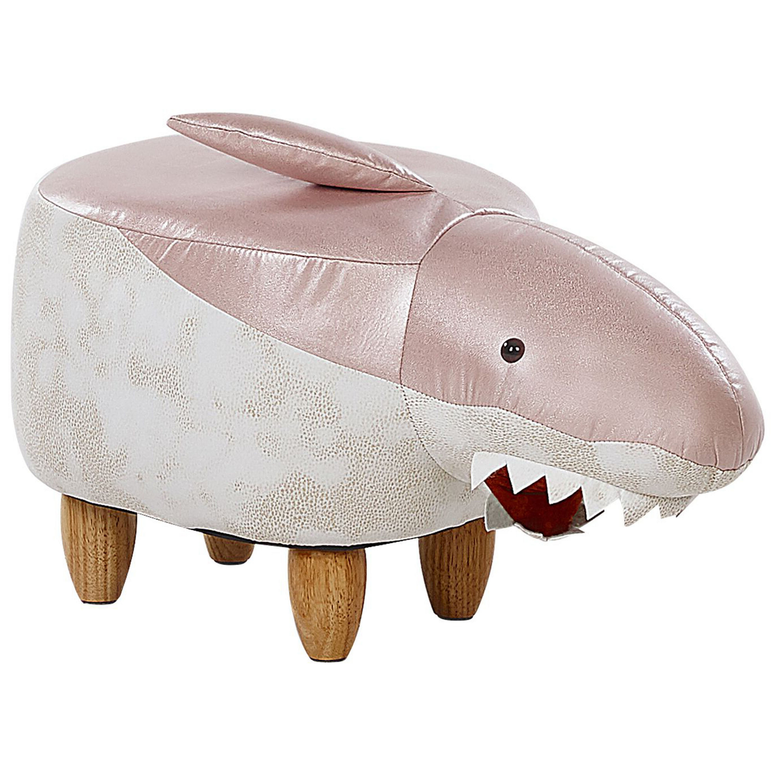 Hocker stof roze/wit SHARK