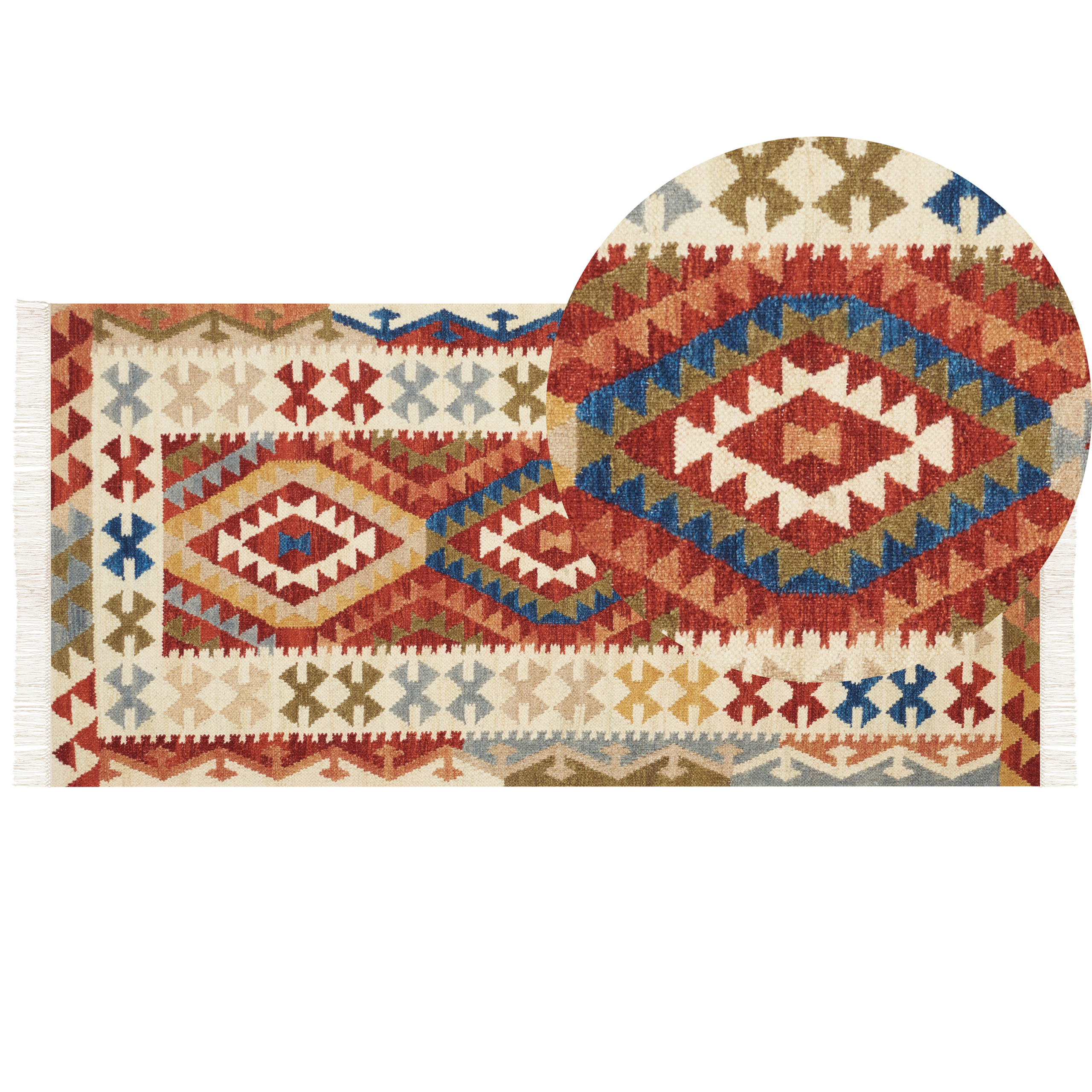 Vloerkleed kelim meerkleurig 80 x 150 cm OSHAKAN