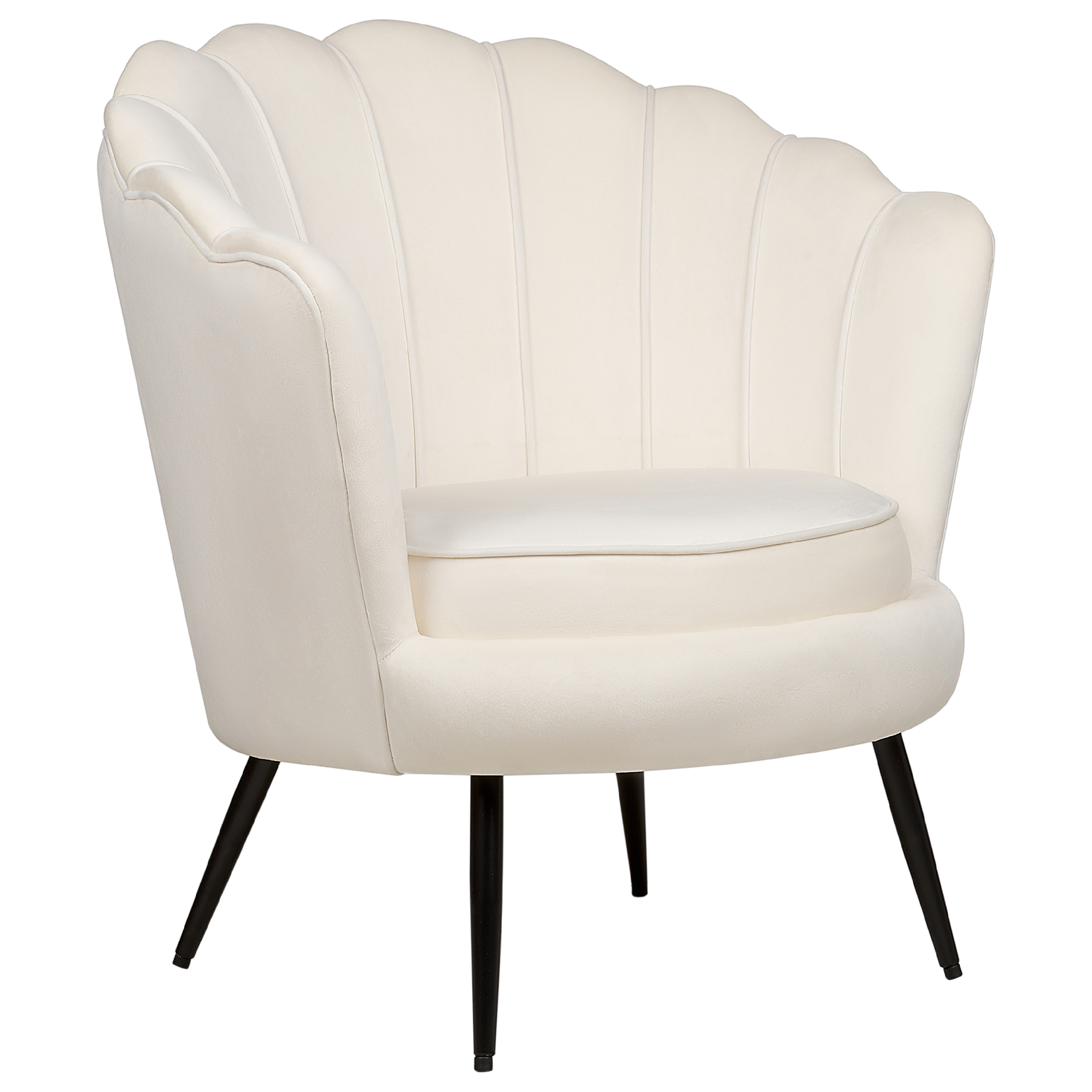 Fauteuil Fluweel Gebroken wit LOVIKKA