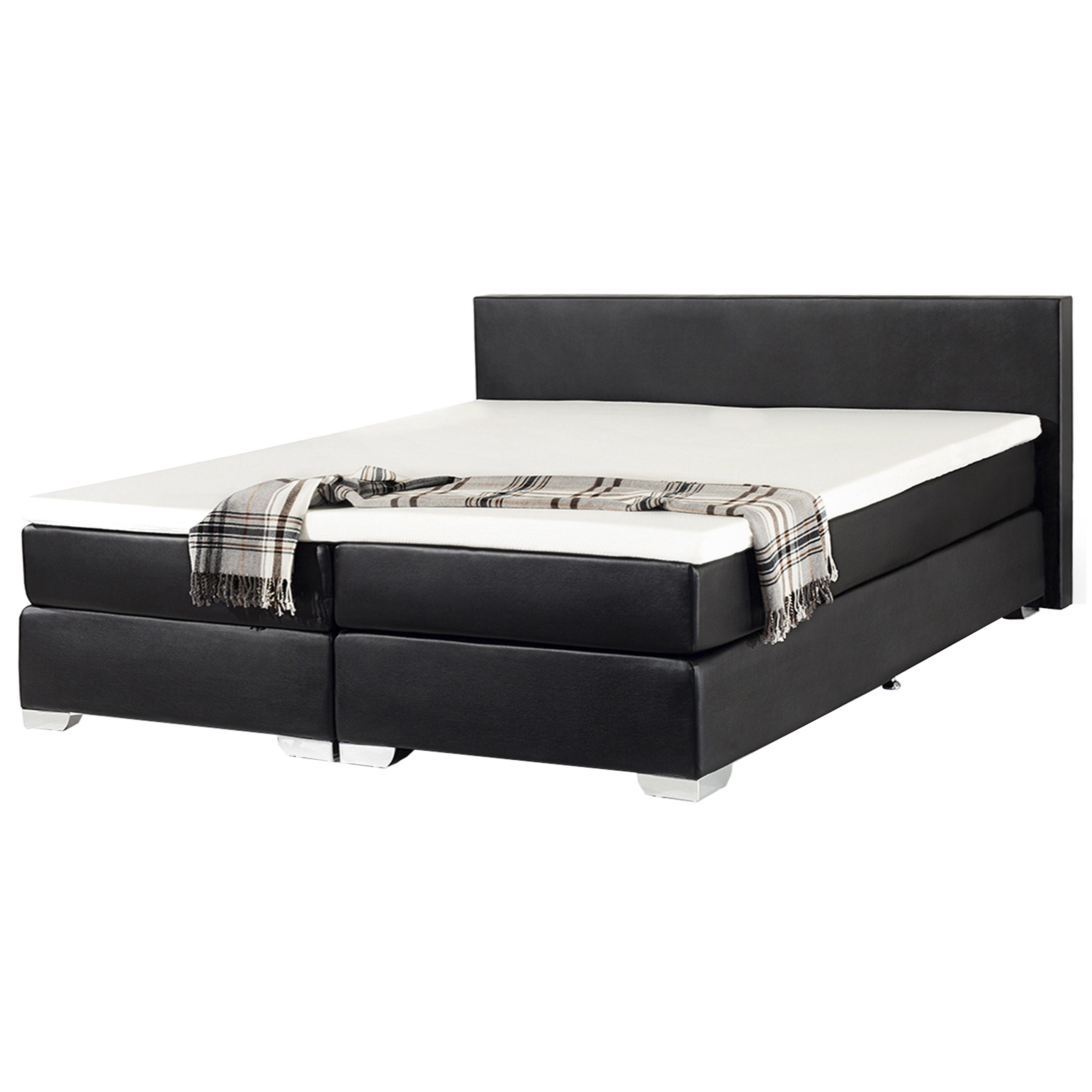 Boxspring kunstleer zwart 180 x 200 cm PRESIDENT