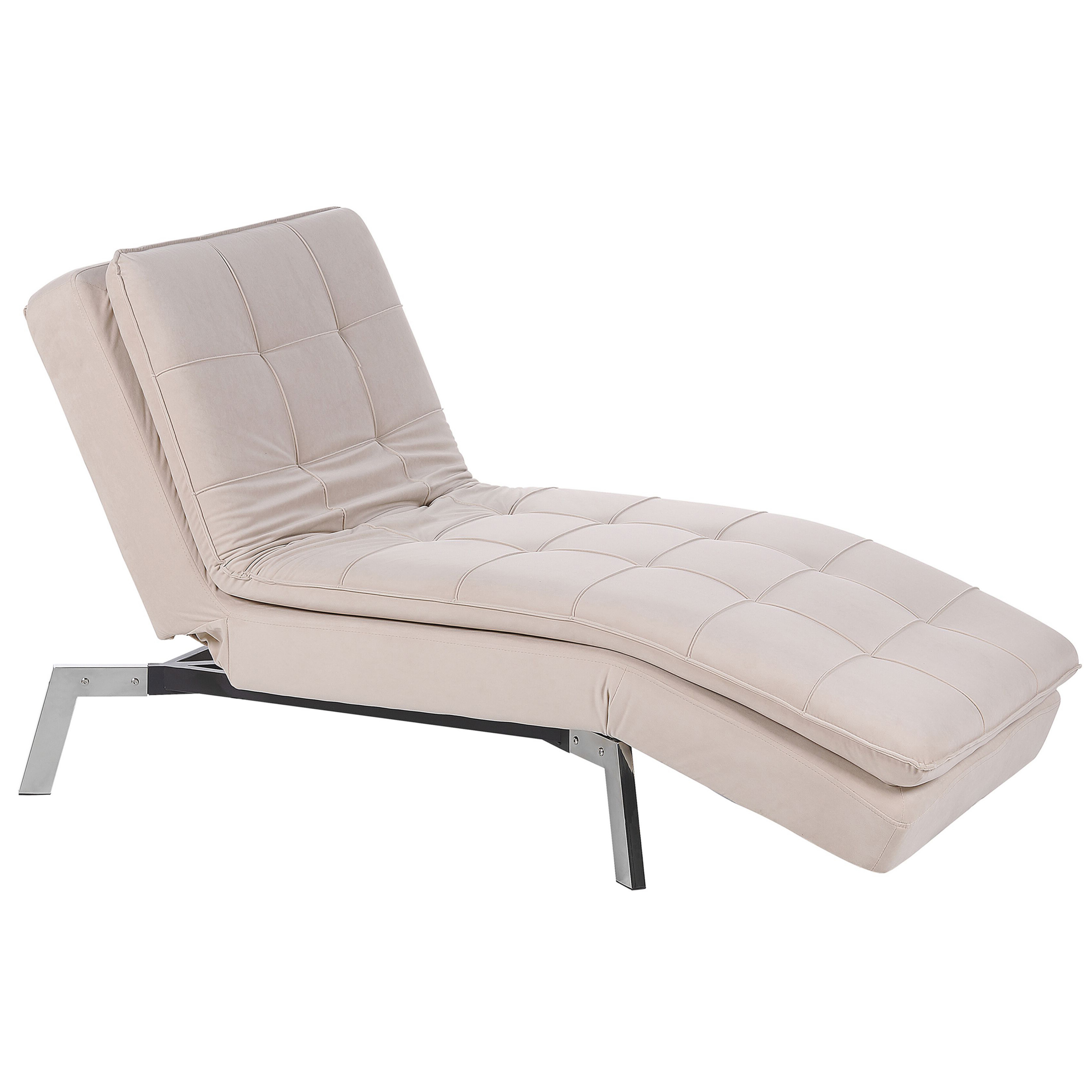 Chaise longue fluweel beige LOIRET