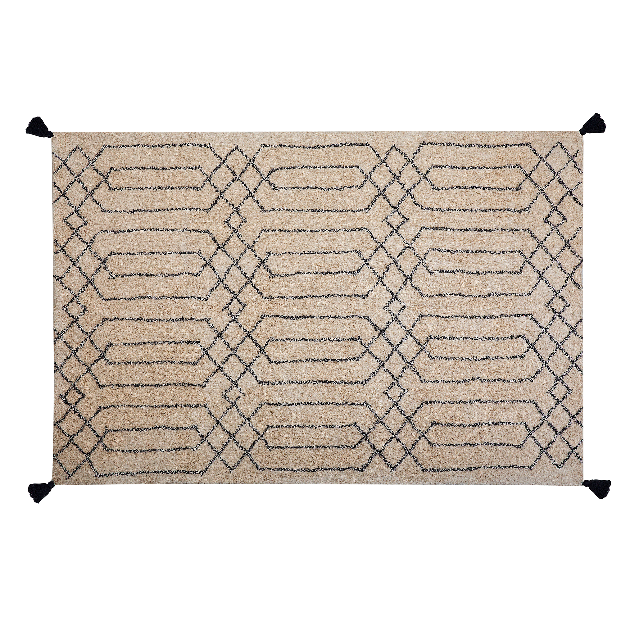 Vloerkleed katoen beige 140 x 200 cm MALTEPE