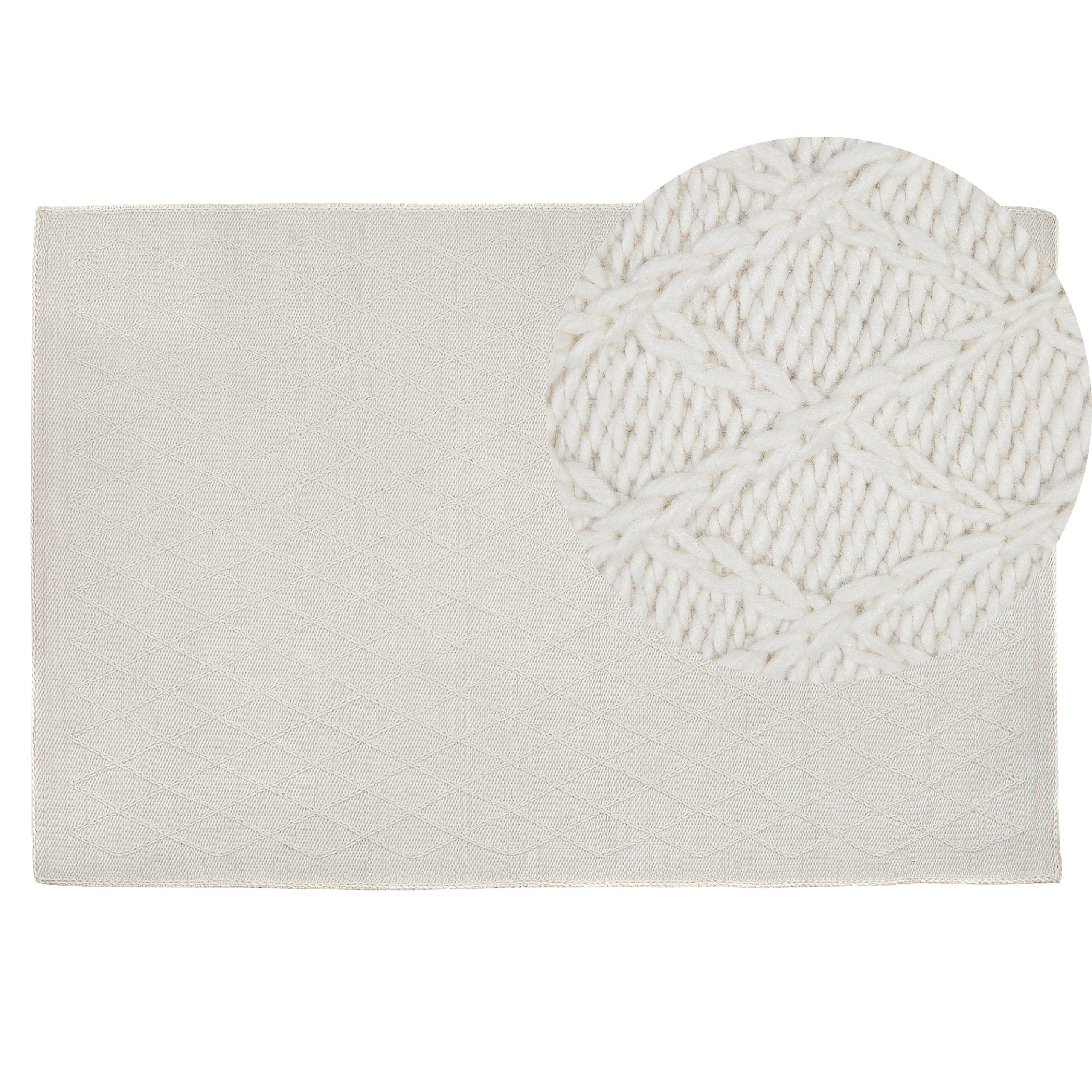 Vloerkleed wol crème 140 x 200 cm ERZIN