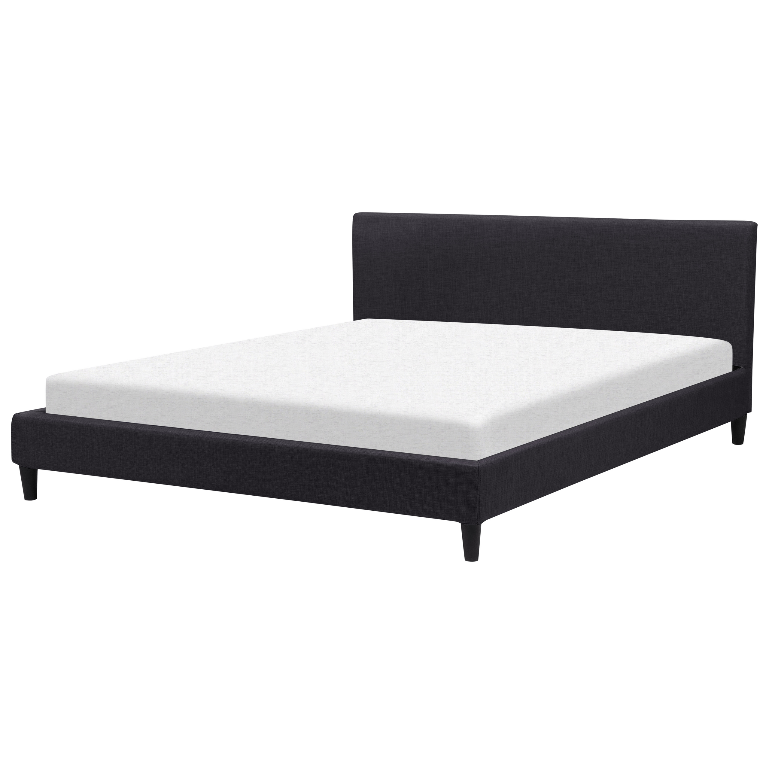 Bed stof zwart 180 x 200 cm FITOU