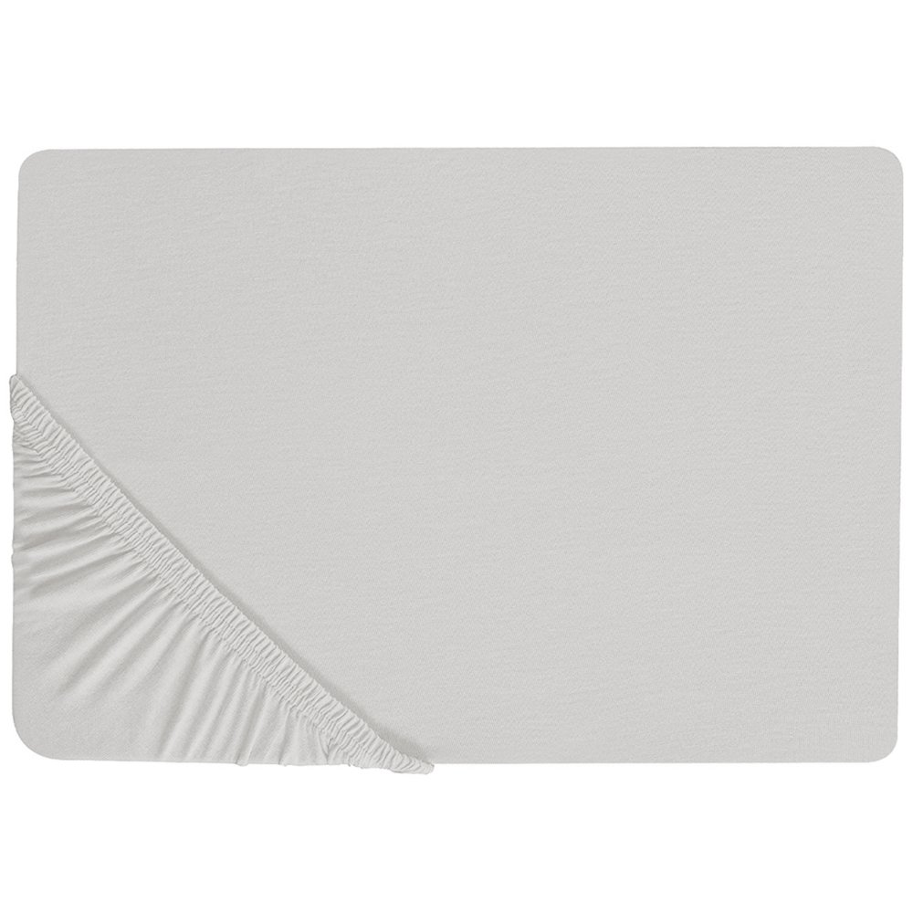 Image of Lenzuolo con angoli cotone grigio chiaro 200 x 200 cm con bordi elastici modello classico a tinta unita camera da letto classica