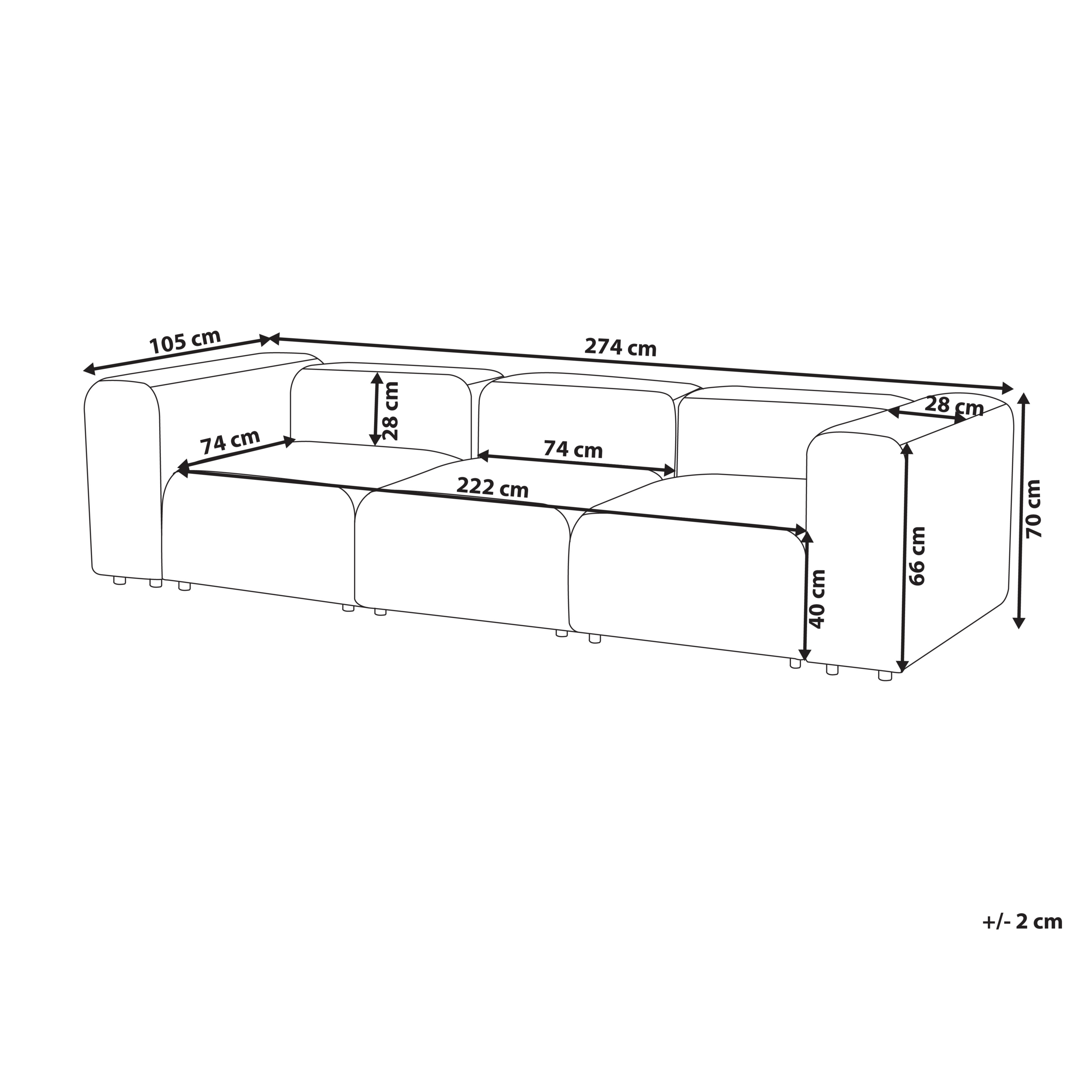 imagem de Sofá modular 3 lugares em bouclé cinzento escuro FALSTERBO3