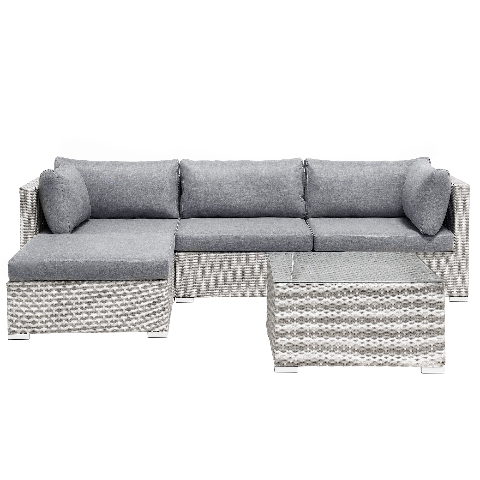 Loungeset Rechterzijde PE rotan Lichtgrijs SANO