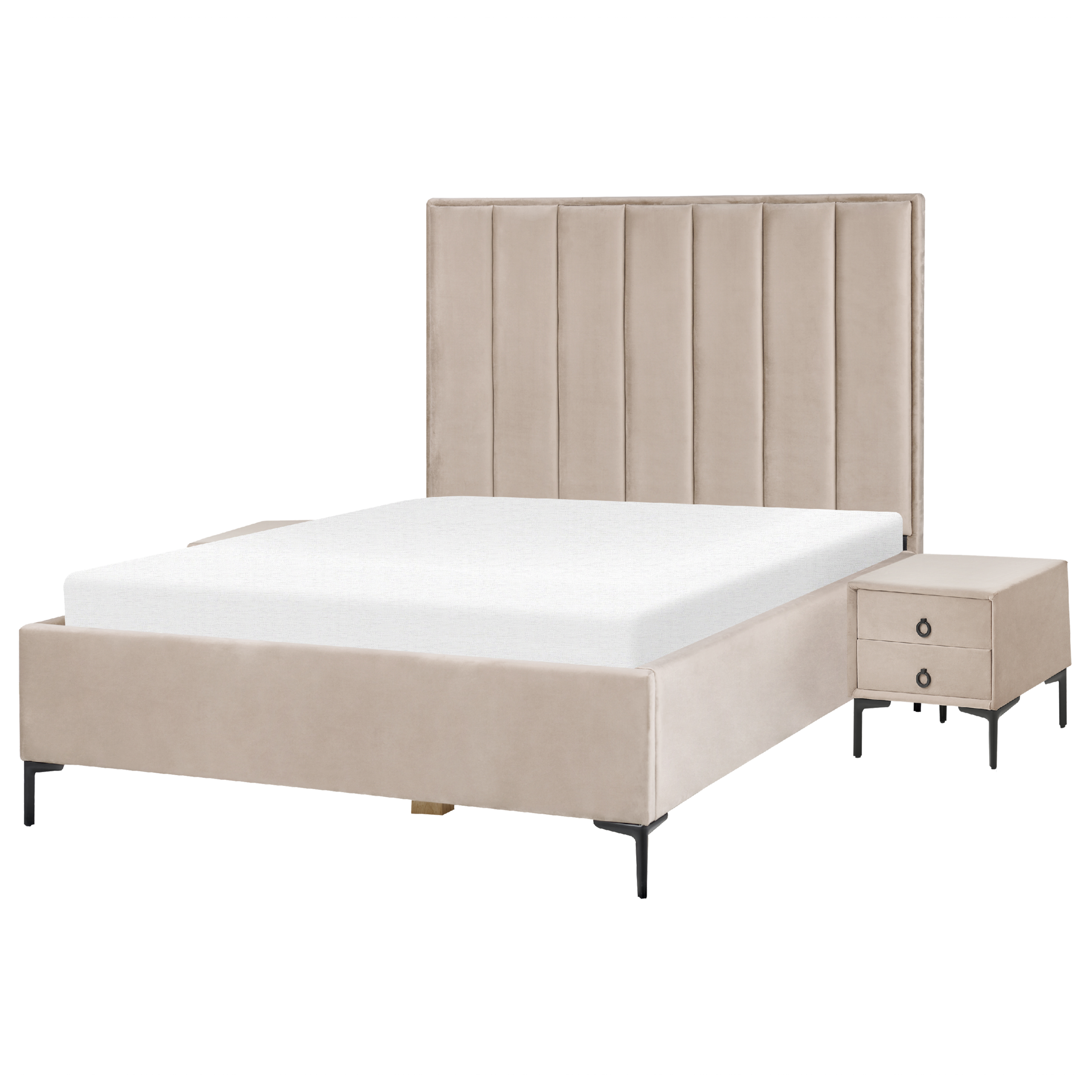 Slaapkamerset fluweel taupe 140 x 200 cm SEZANNE