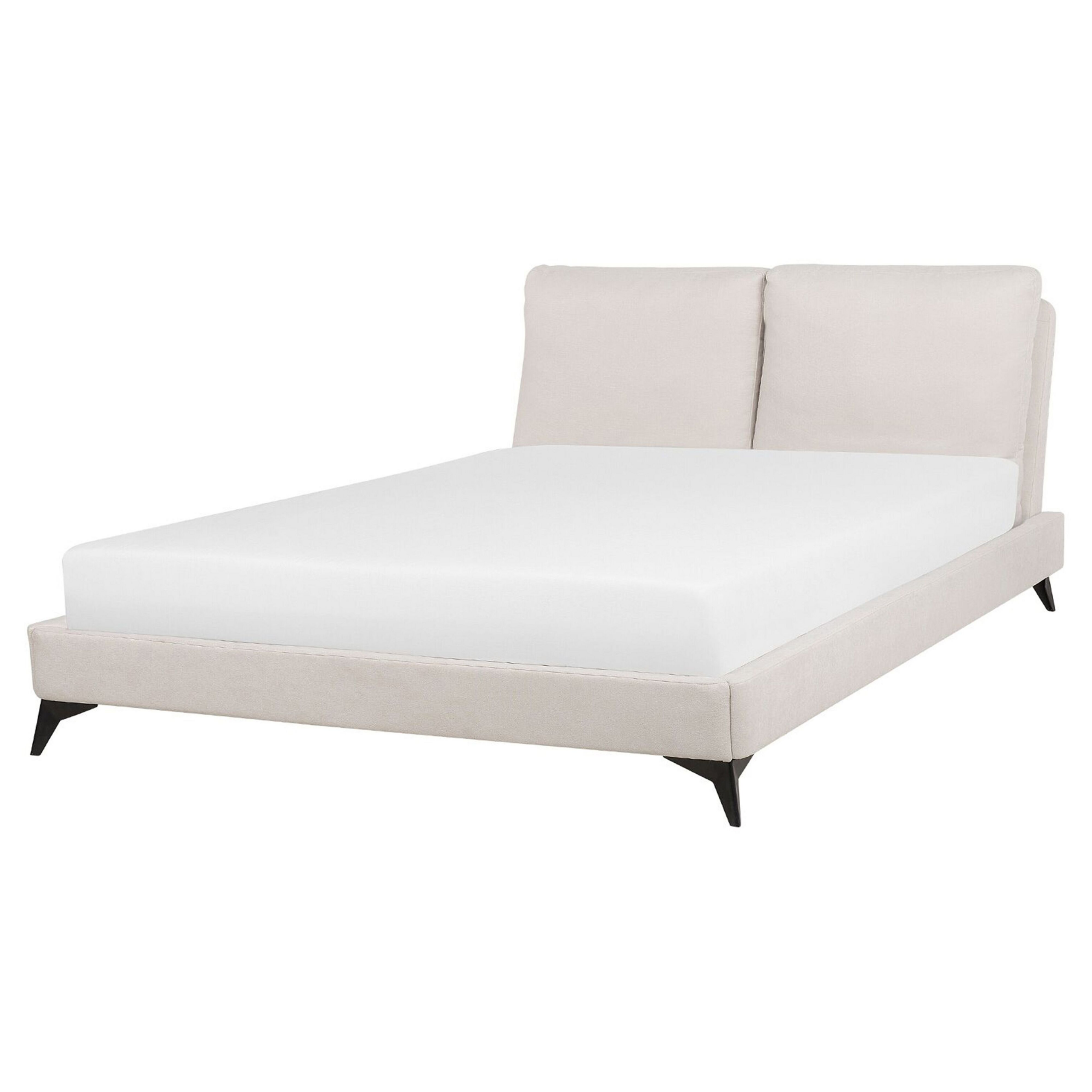 Bed chenille beige 160 x 200 cm MELLE