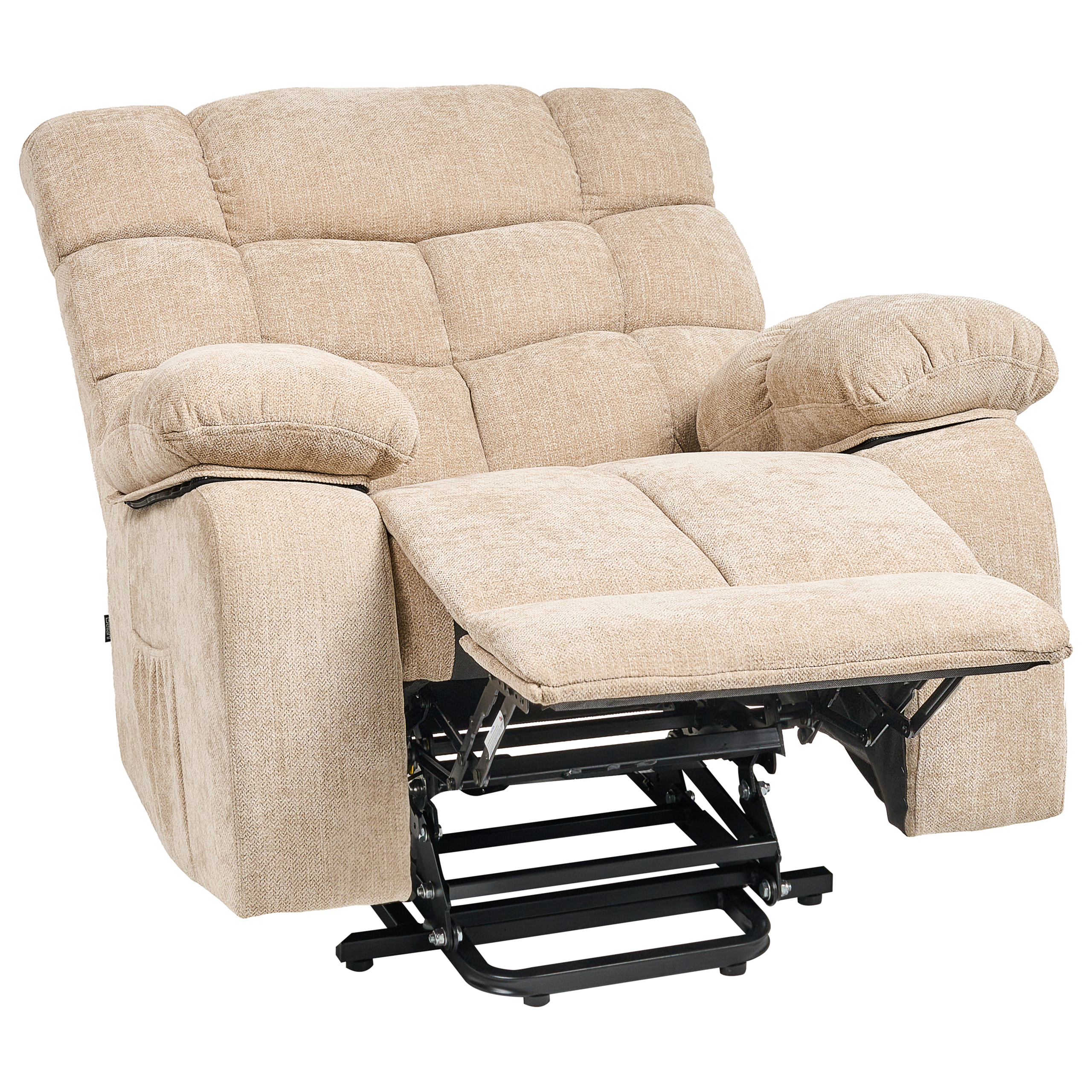 Armchair with Electric Recliner ARES Retractable Footrest Beige [2]