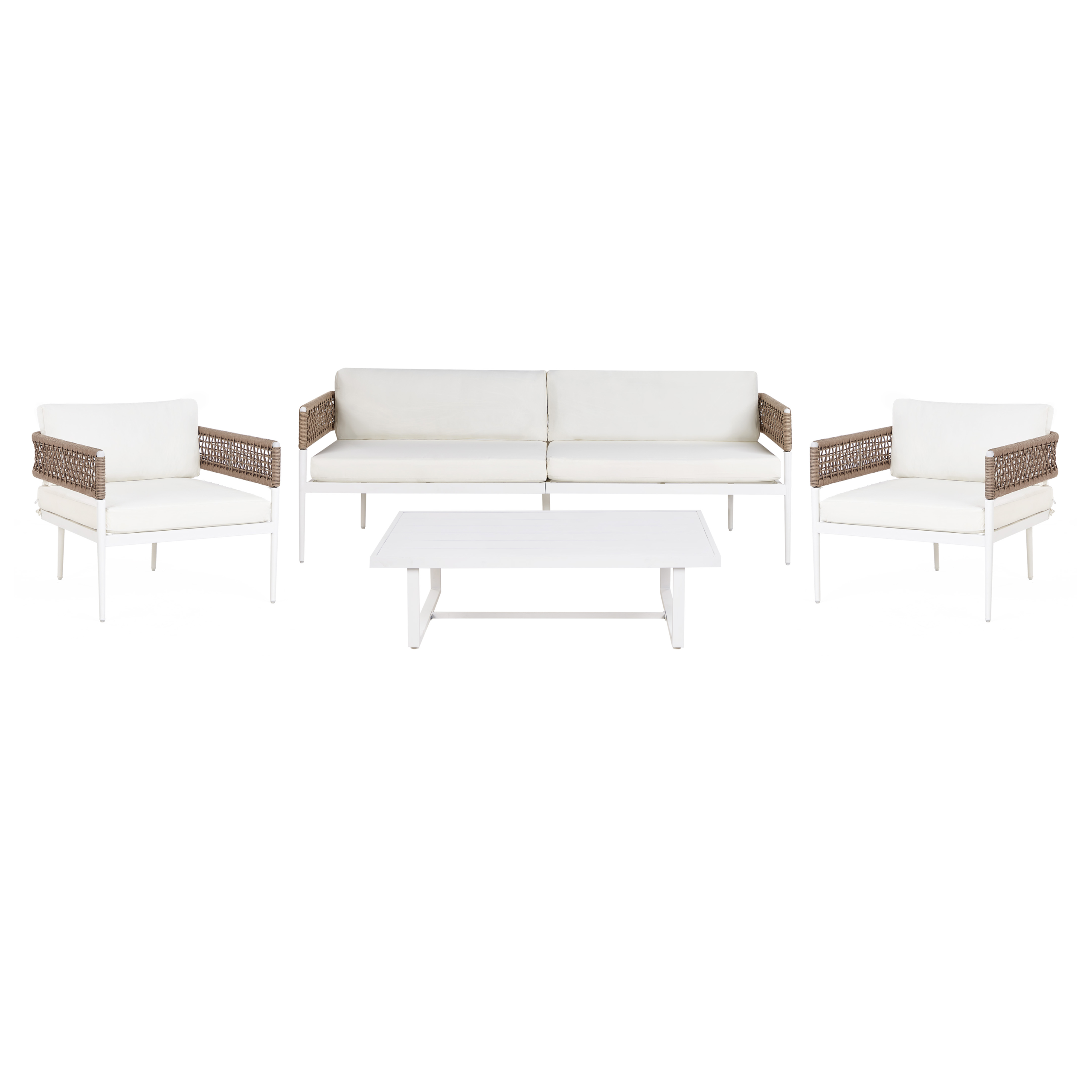 Loungeset Symmetrisch Aluminium Wit SERLA