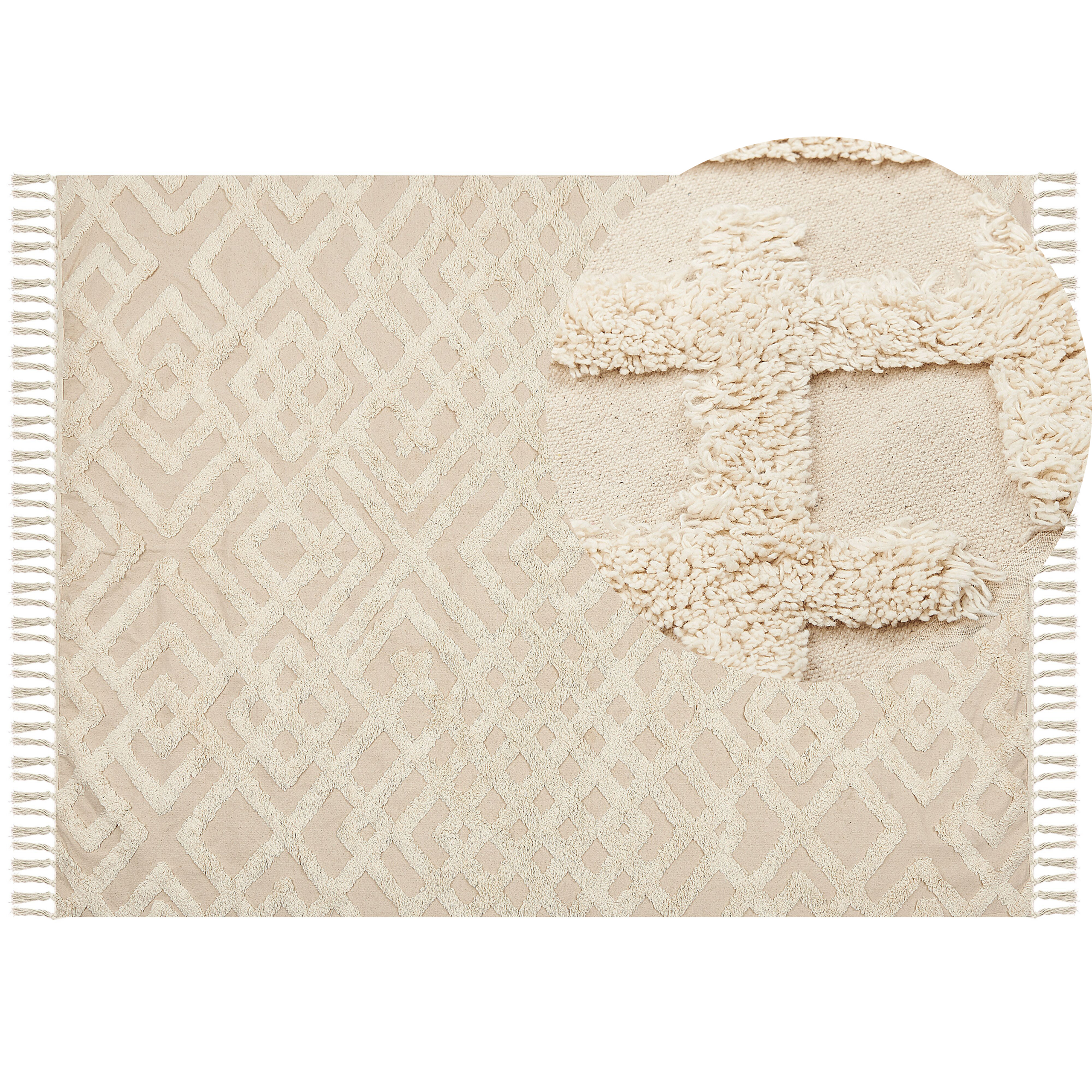 Vloerkleed katoen beige 160 x 230 ARDAHAN