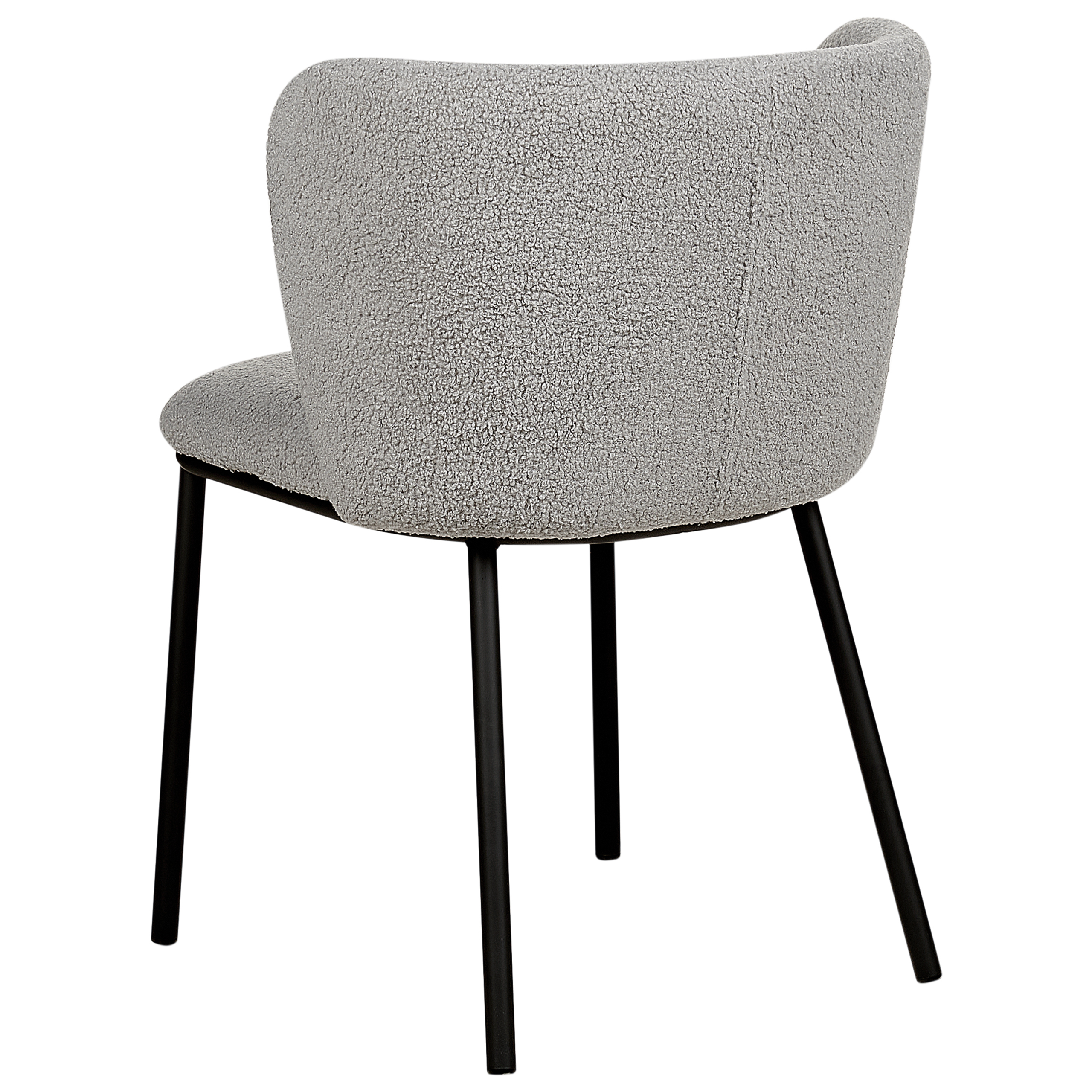 Set of 2 Dining Chairs MINA Boucle Grey [7]