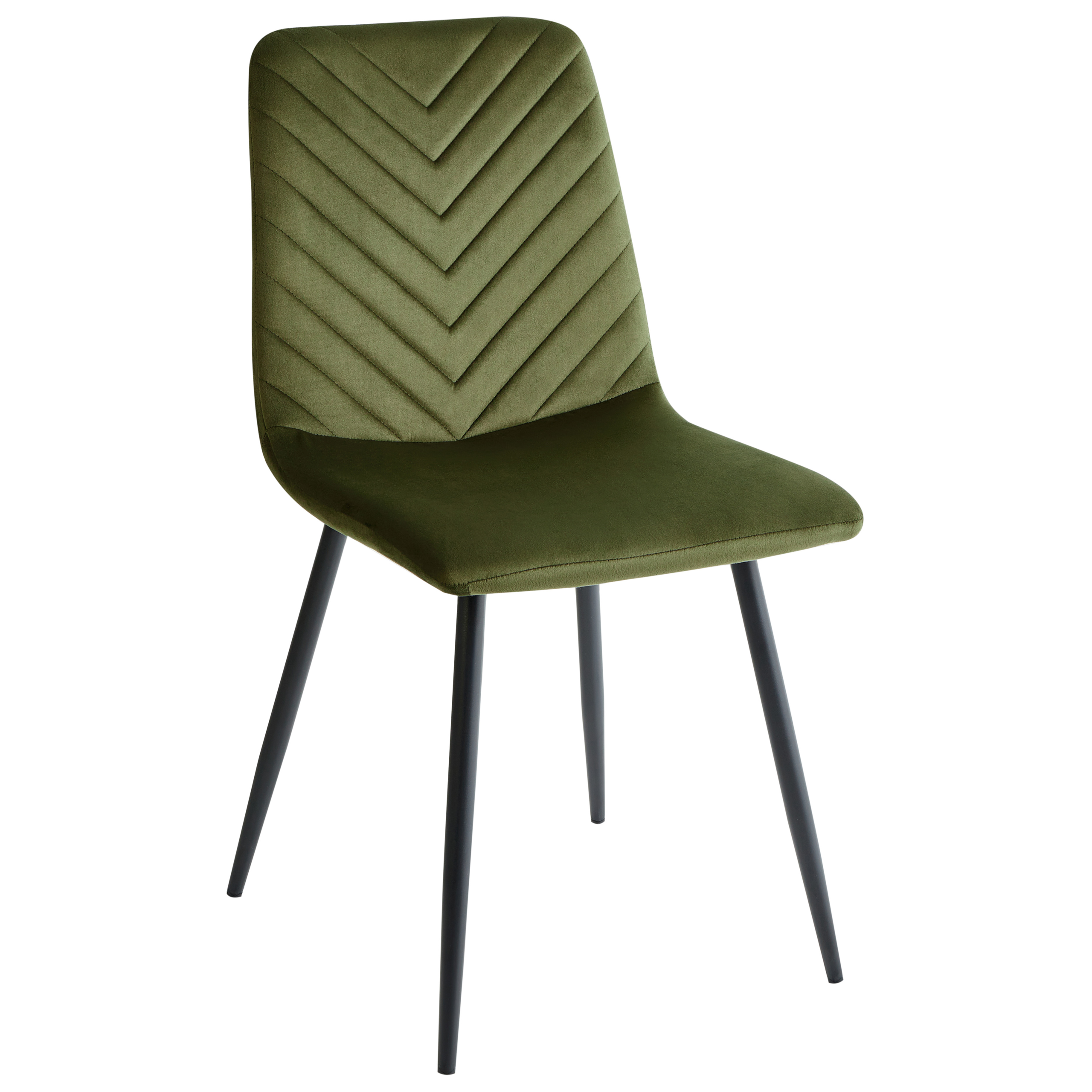 Set of 4 dining chairs HAVRE Olive Green Velvet [4]