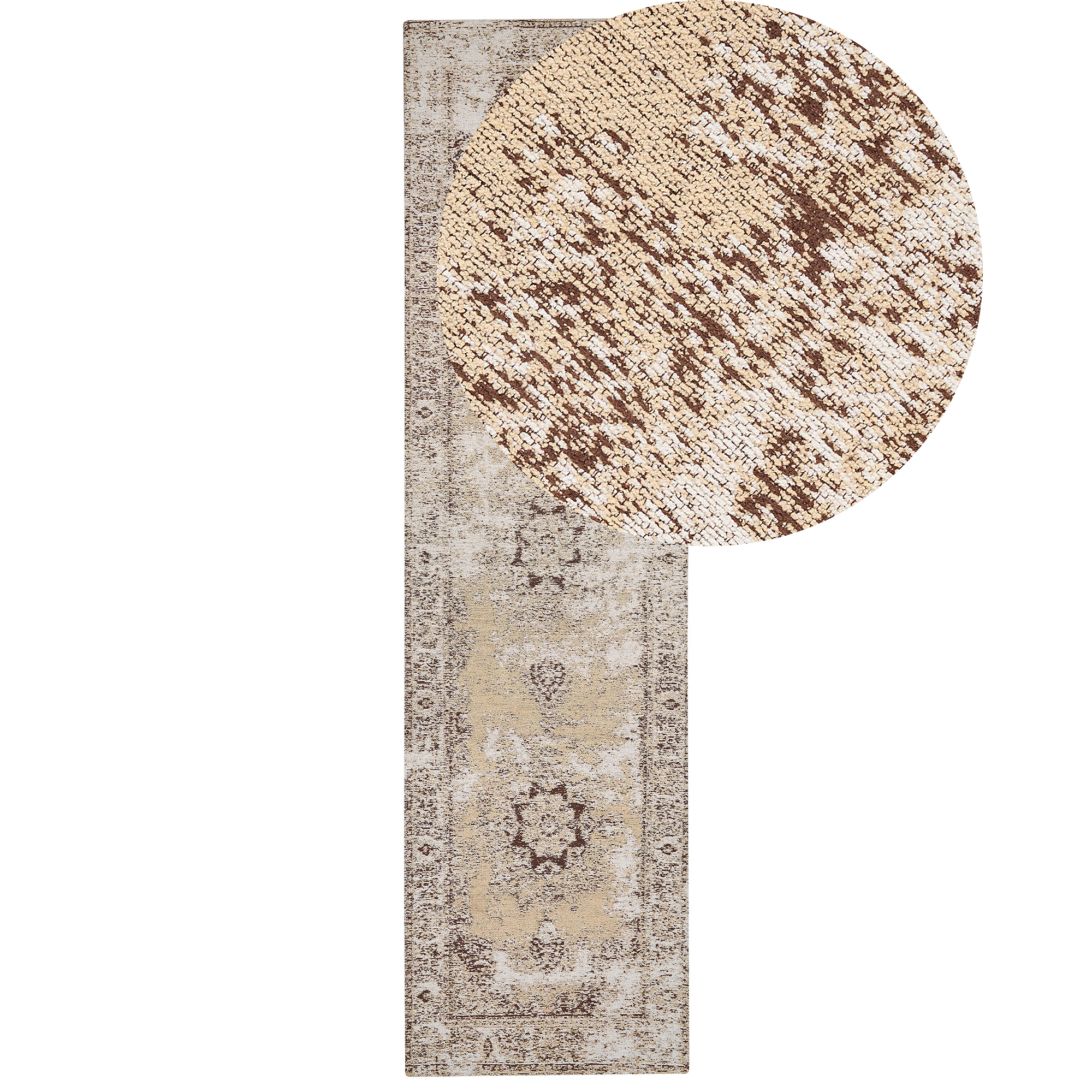 Vloerkleed katoen beige/bruin 80 x 300 cm ALMUS