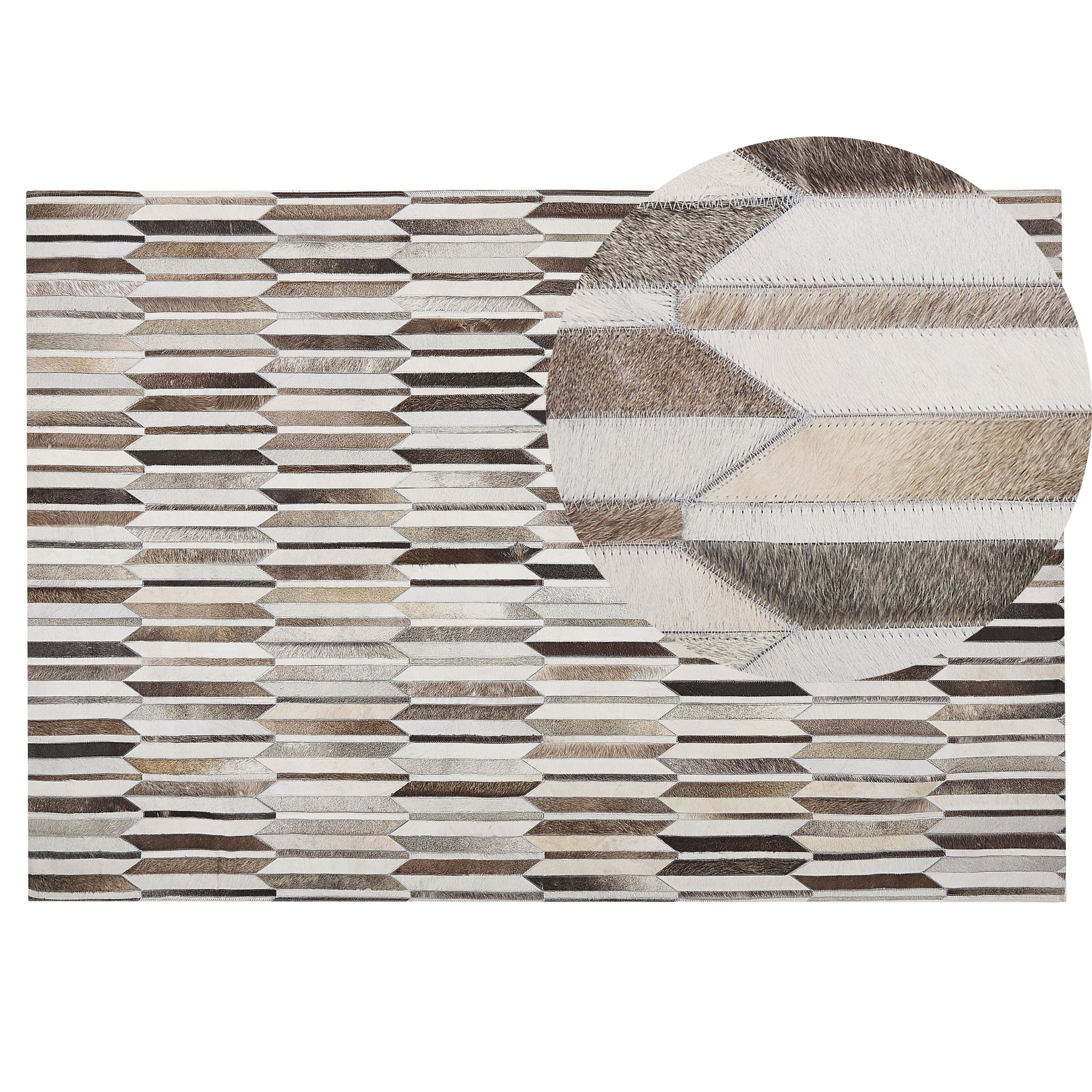 Vloerkleed patchwork beige/bruin 140 x 200 cm KULALAR