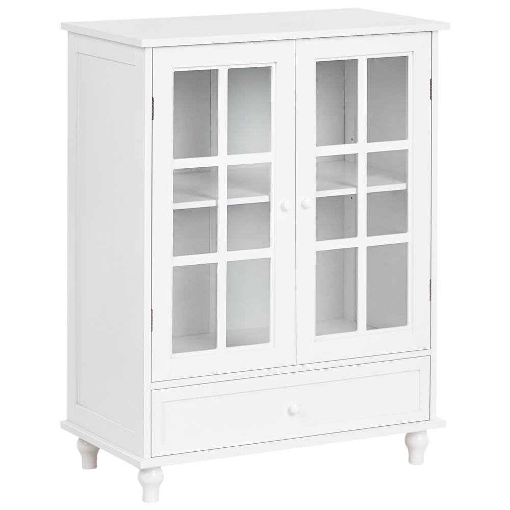 Credenza Bianca 2 Ante Con Cassetto Armadio Portaoggetti MDF Soggiorno