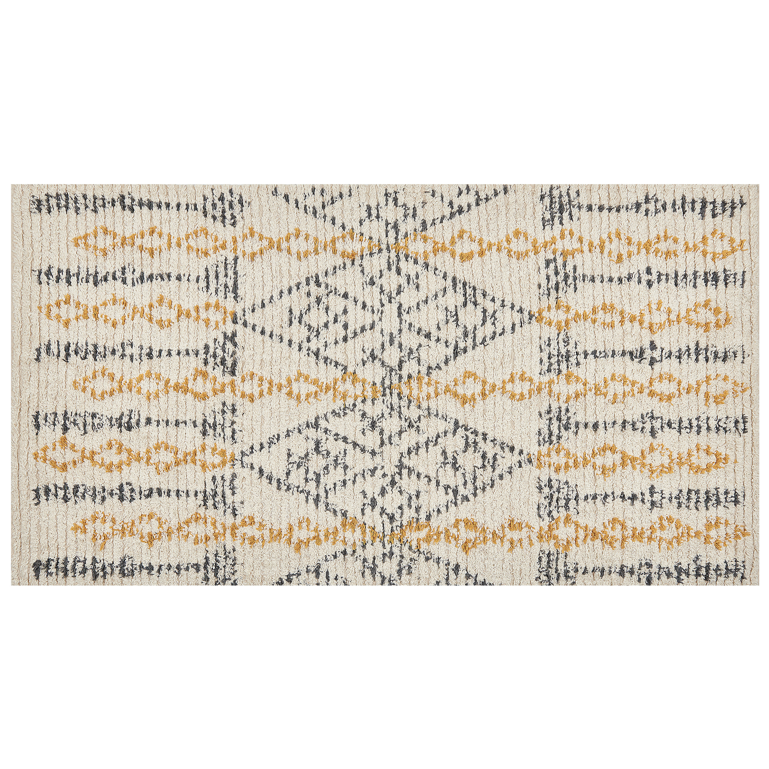 Vloerkleed katoen beige/geel 80 x 150 cm KADAPA