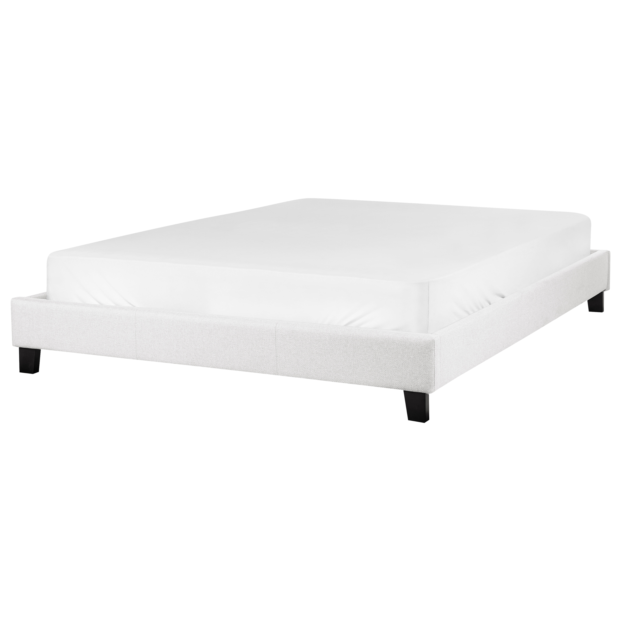 Bed stof lichtgrijs 160 x 200 cm ROANNE