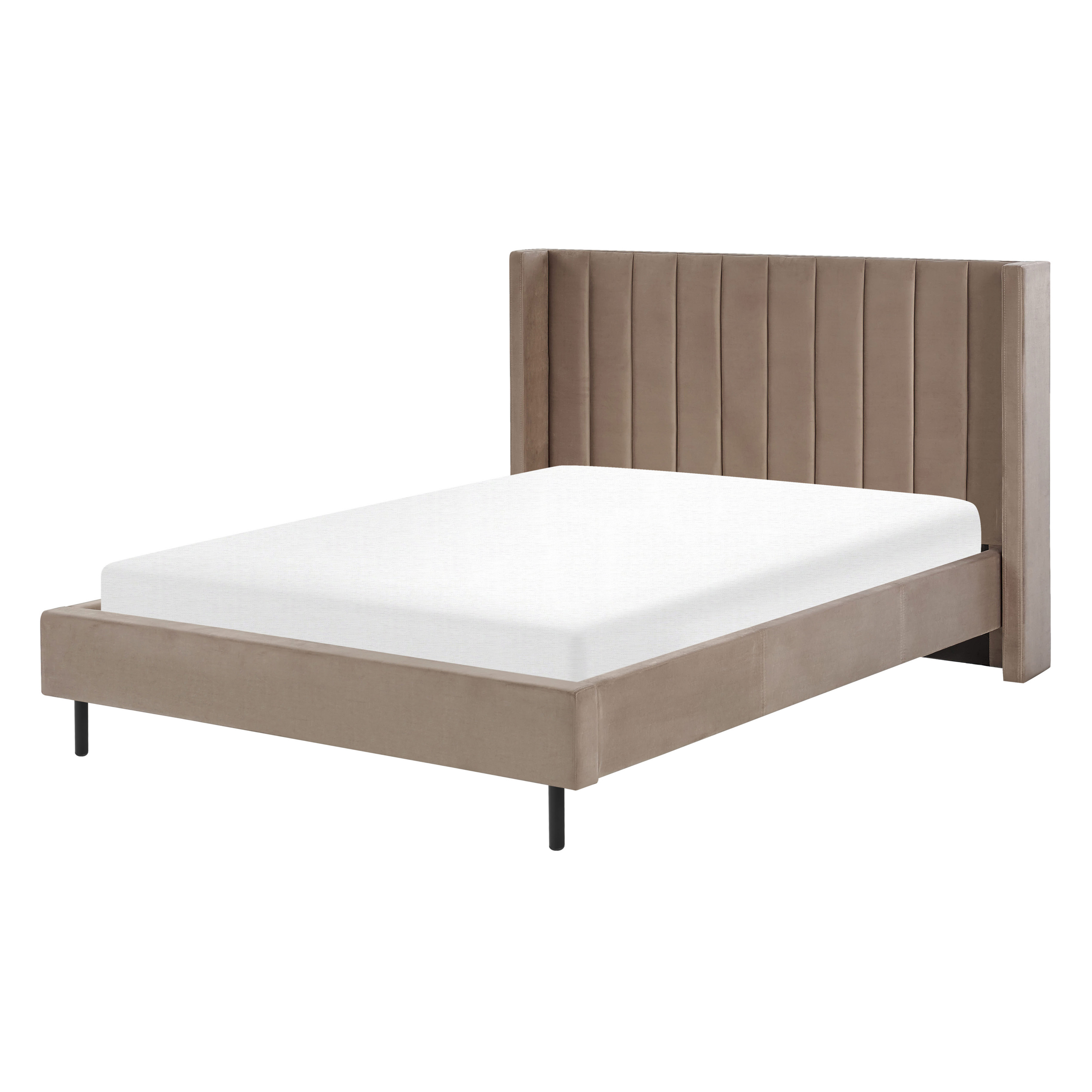 Bed fluweel taupe 140 x 200 VILLETTE