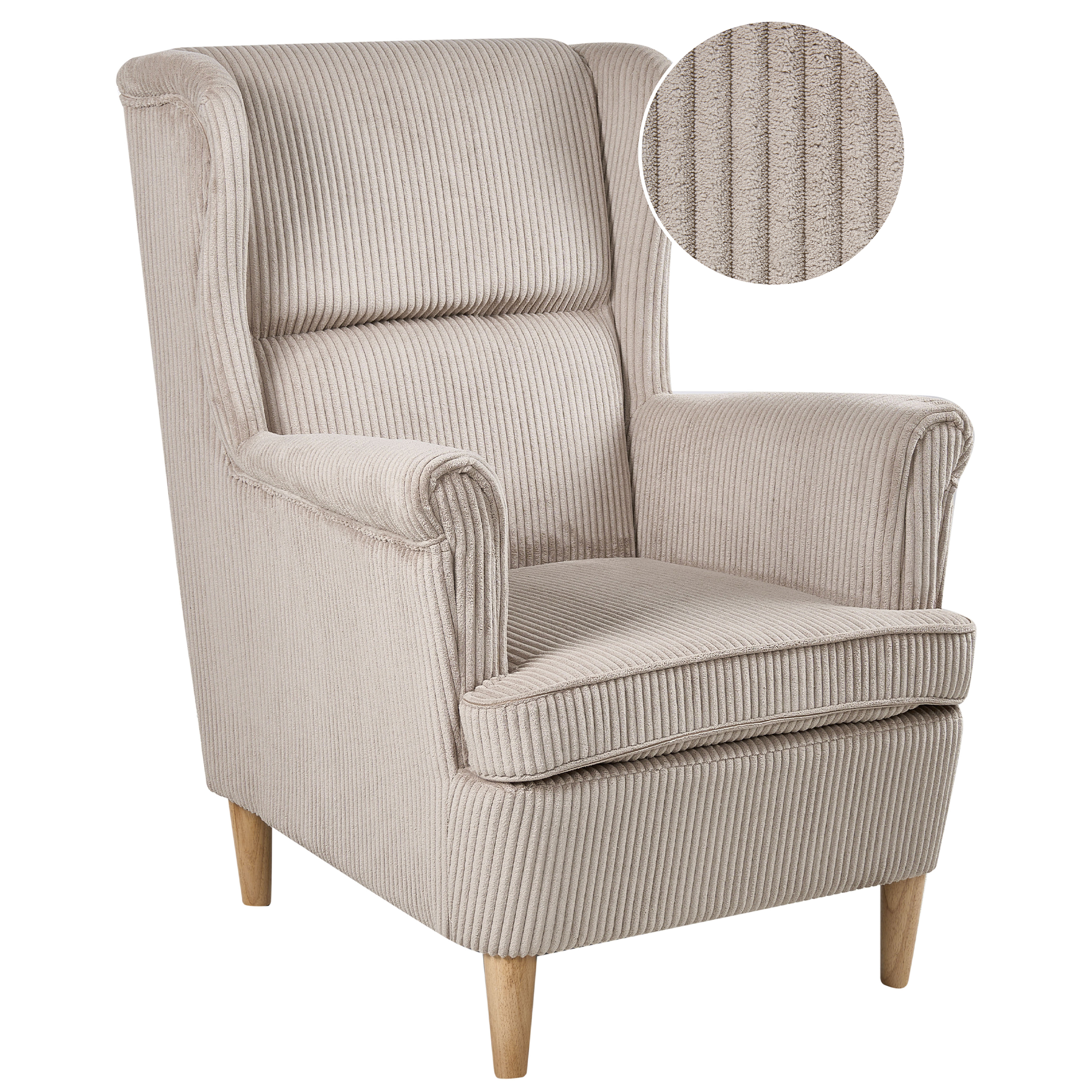 ABSON High Back Armchair Velour Beige [2]