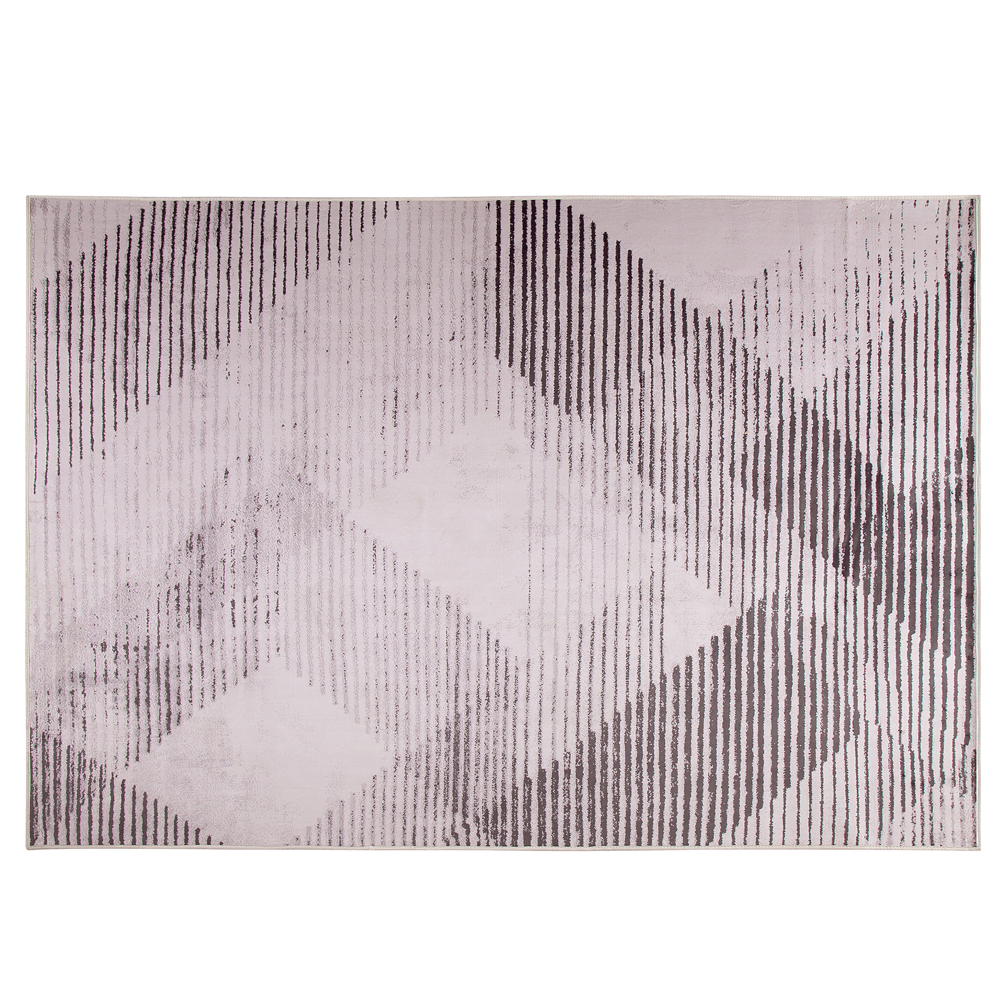 Vloerkleed polyester lichtroze/zwart 160 x 230 cm KALE