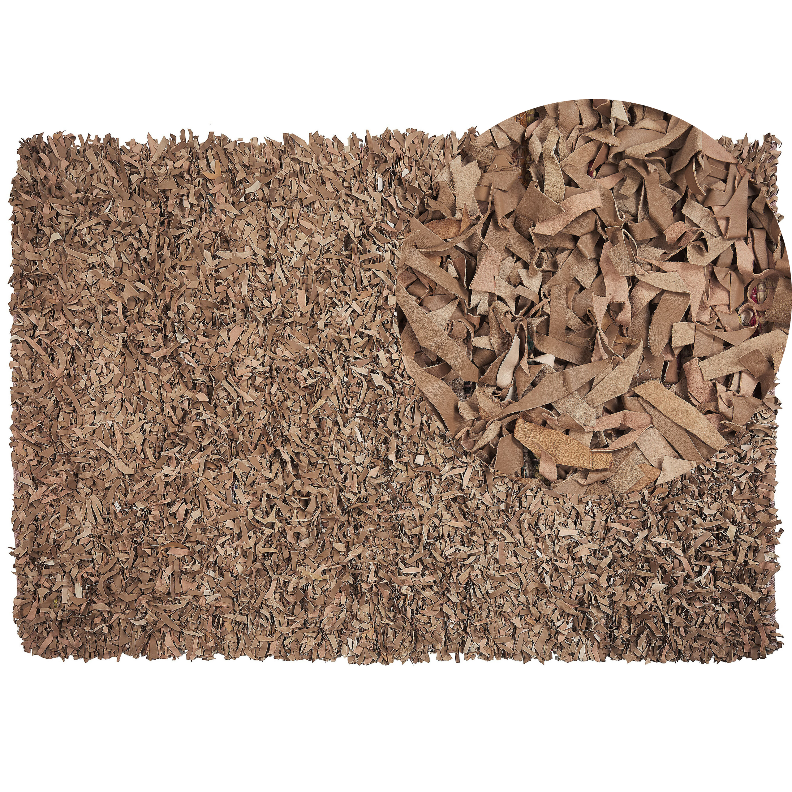 Vloerkleed leer beige 160 x 230 cm MUT
