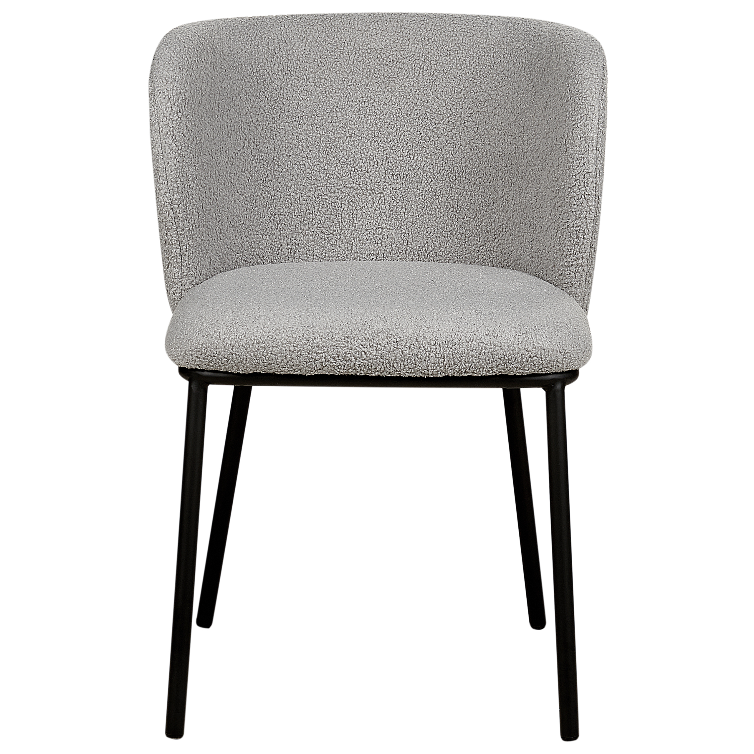 Set of 2 Dining Chairs MINA Boucle Grey [6]