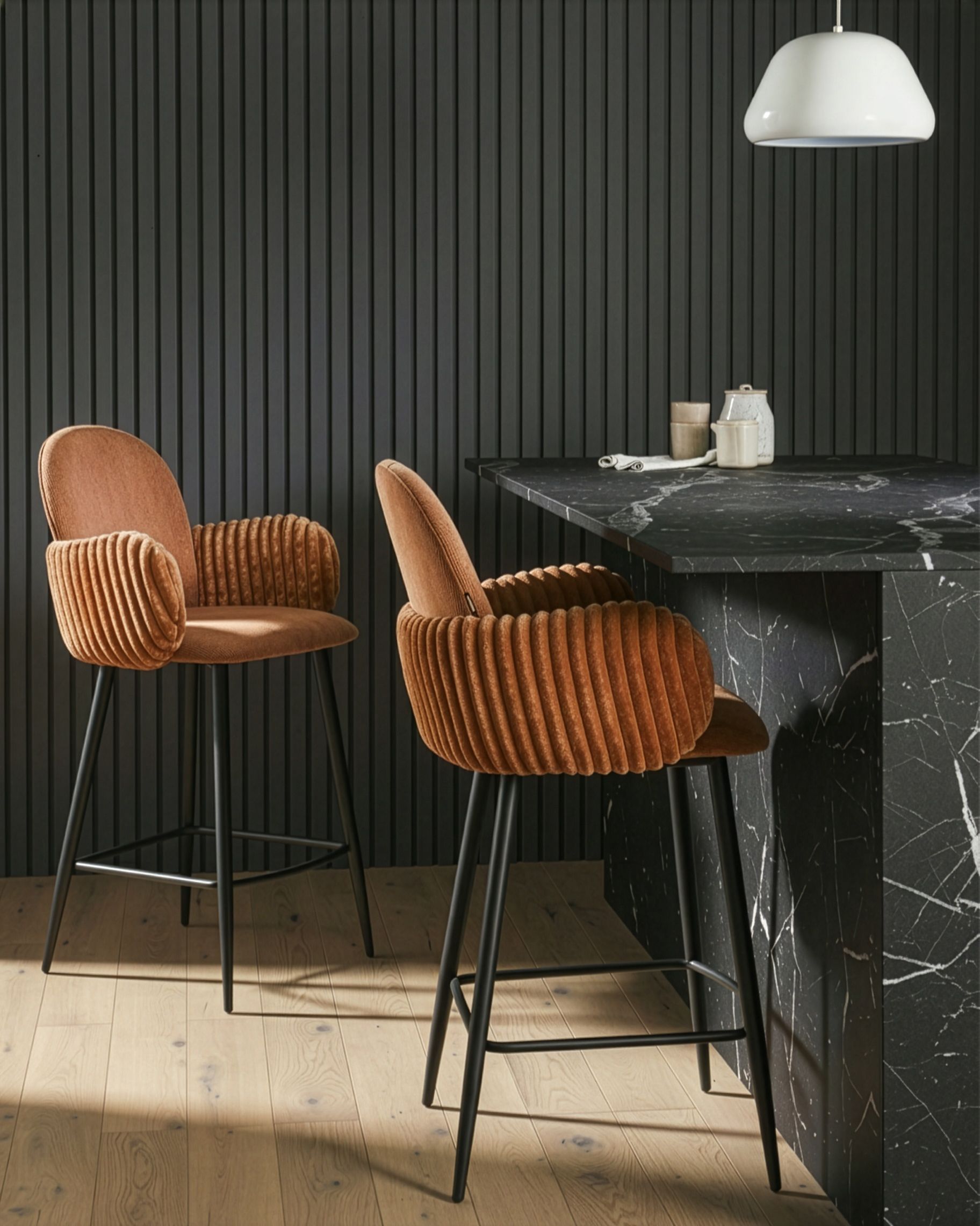 Scaun de bar - Set of 2 bar stools AMITY Brown