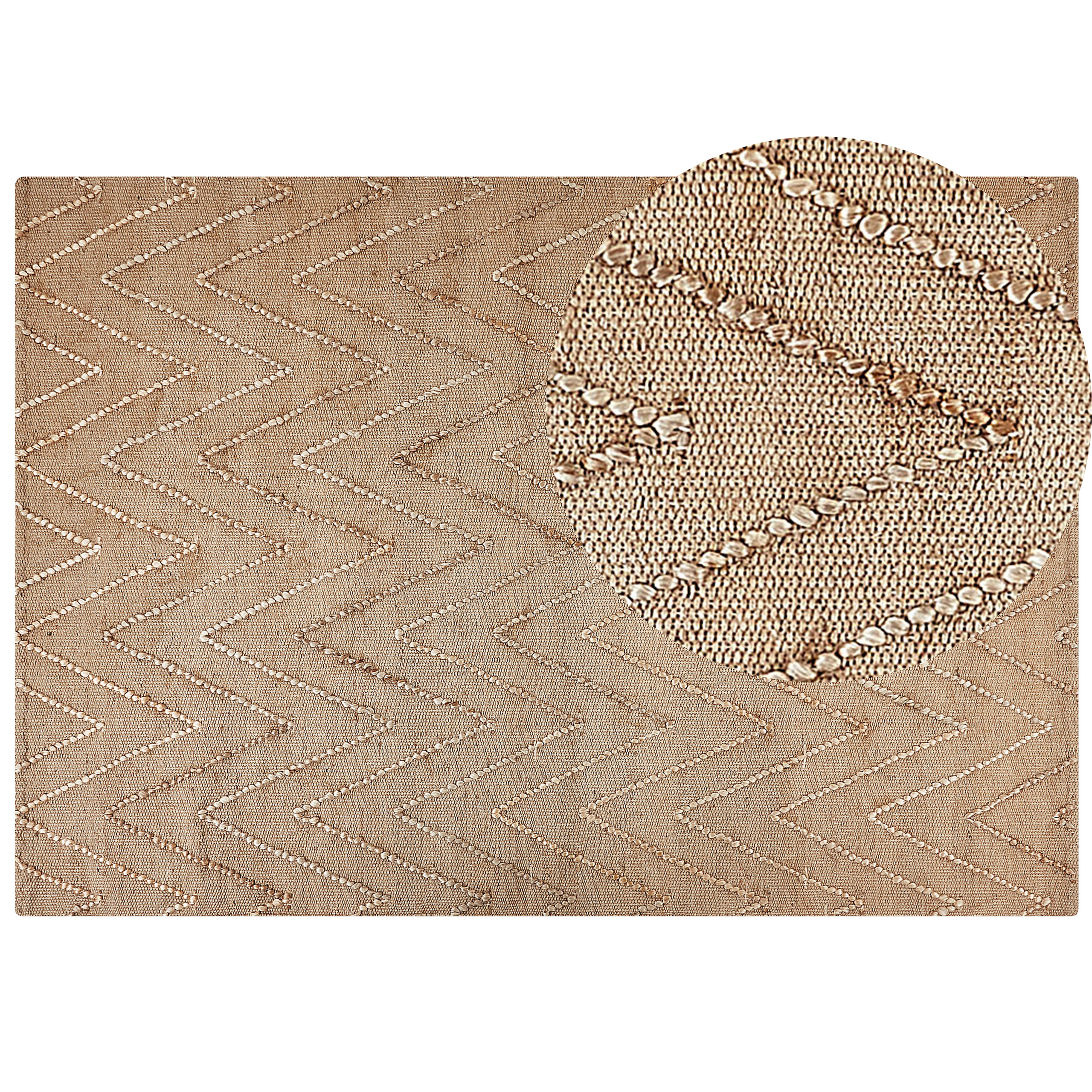Vloerkleed jute beige 160 x 230 cm DADAY