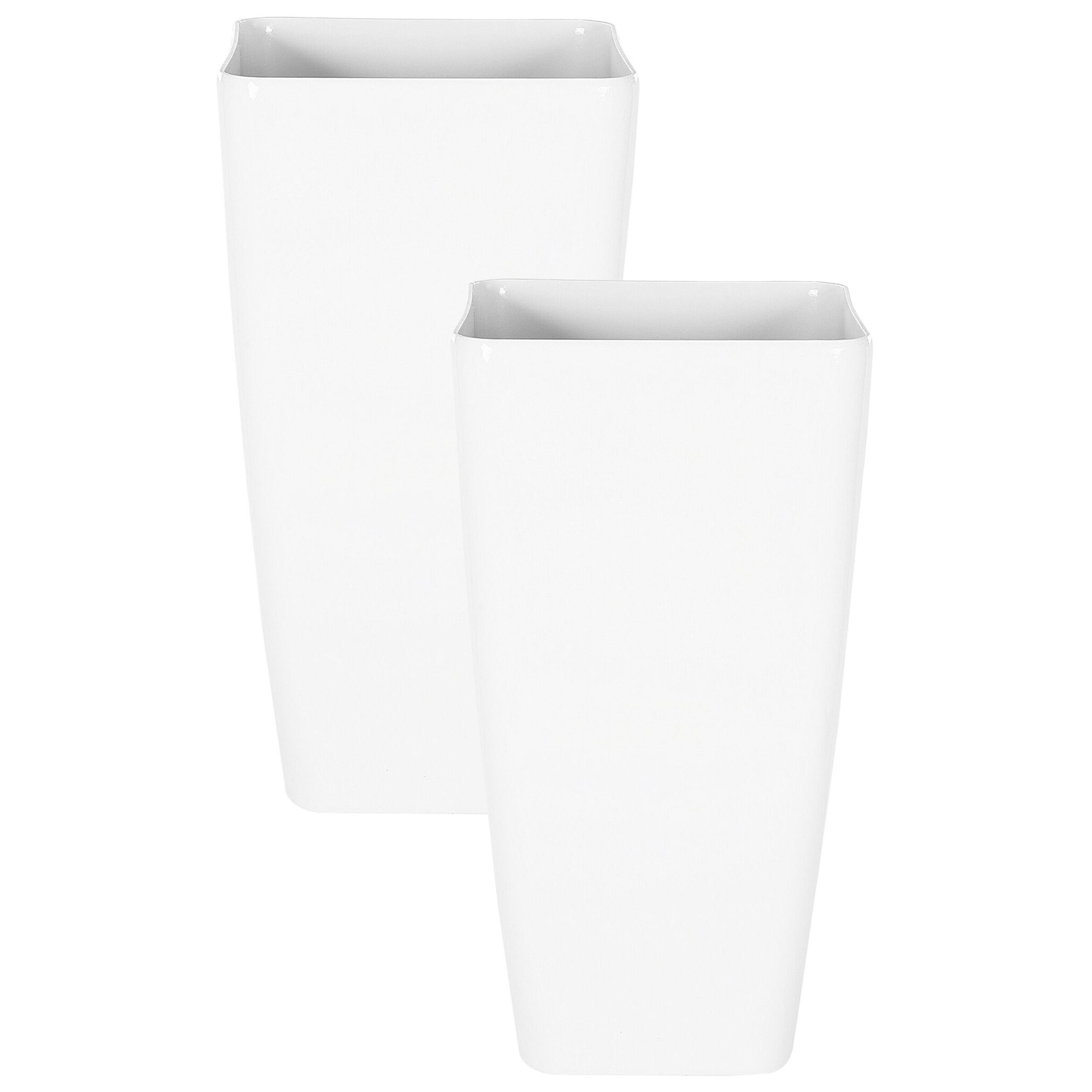 Bloempot set van 2 wit 30 x 30 x 57 cm MODI