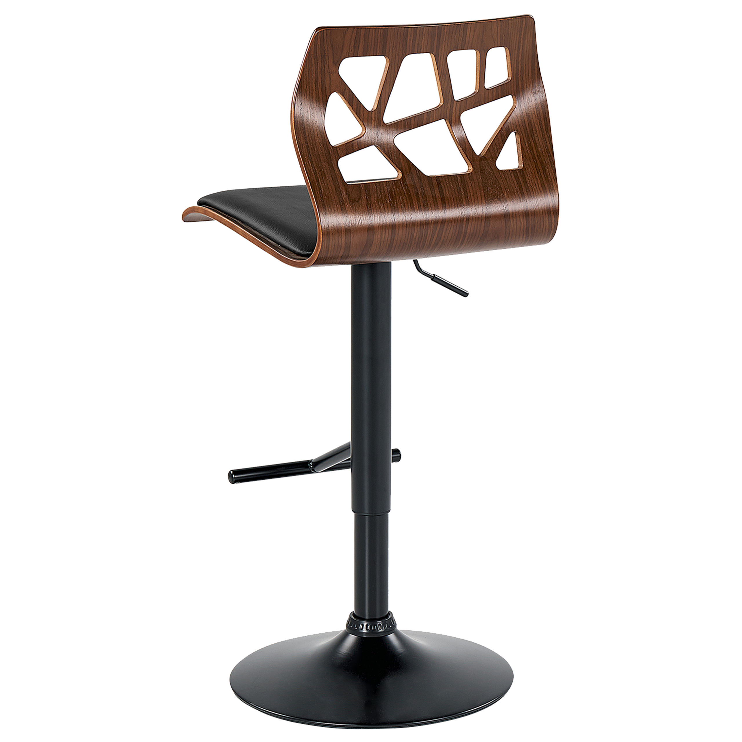 Set de 2 scaune de bar PETERSBURG Piele ecologică Pivotant Negru [6]