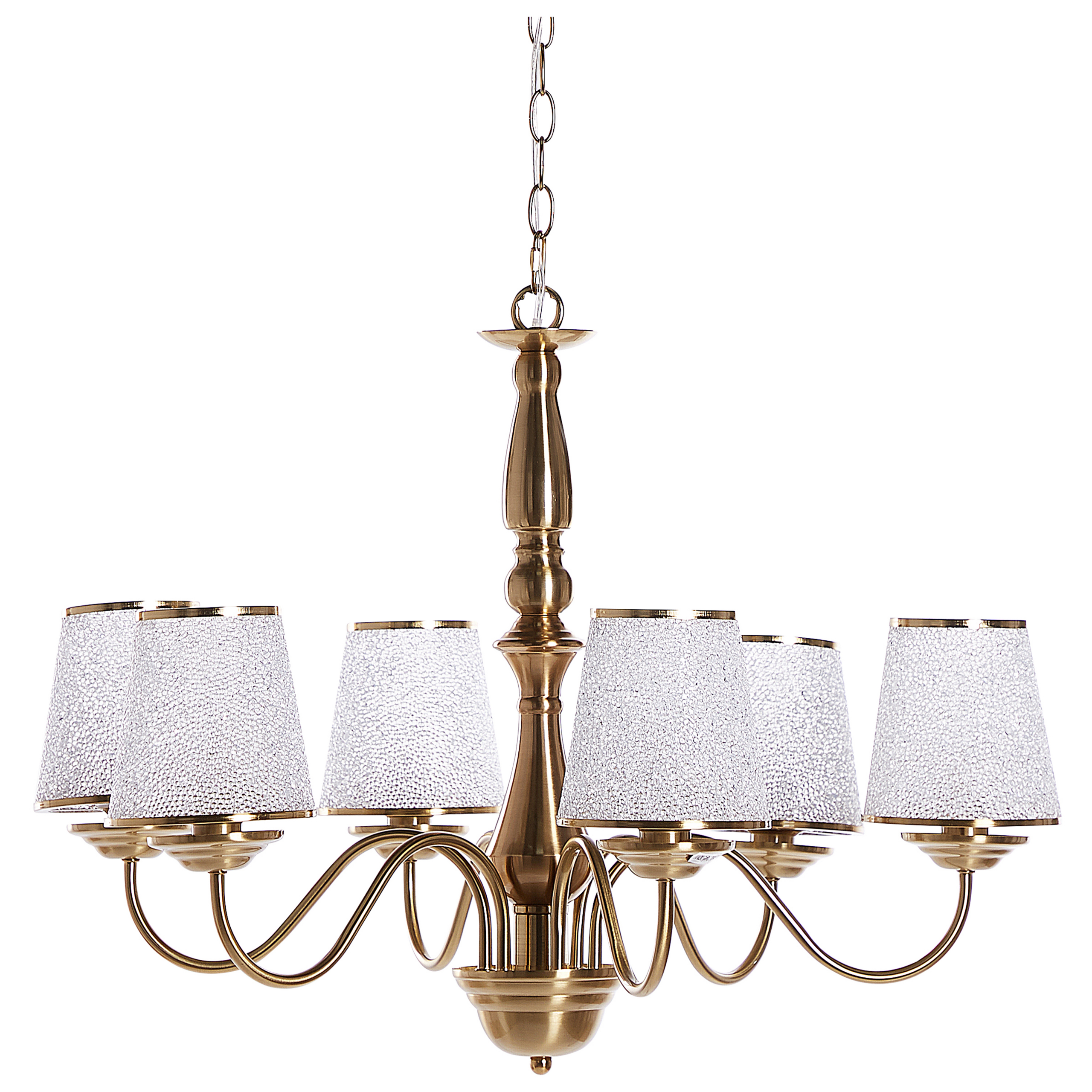 Kroonluchter 6 lampen messing BRADANO