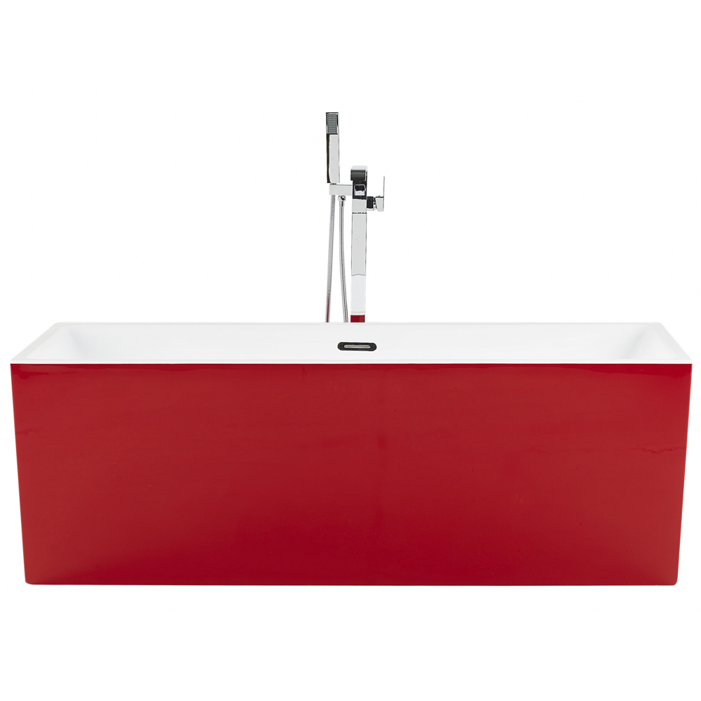Vasca Da Bagno Freestanding Acrilico Rosso Sistema Anti Straripamento-image