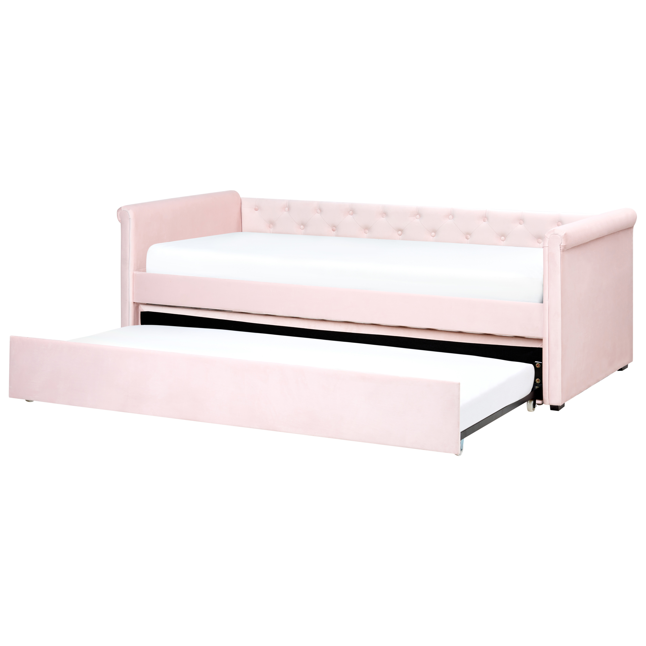 Bedbank fluweel pastelroze 90 x 200 cm LIBOURNE