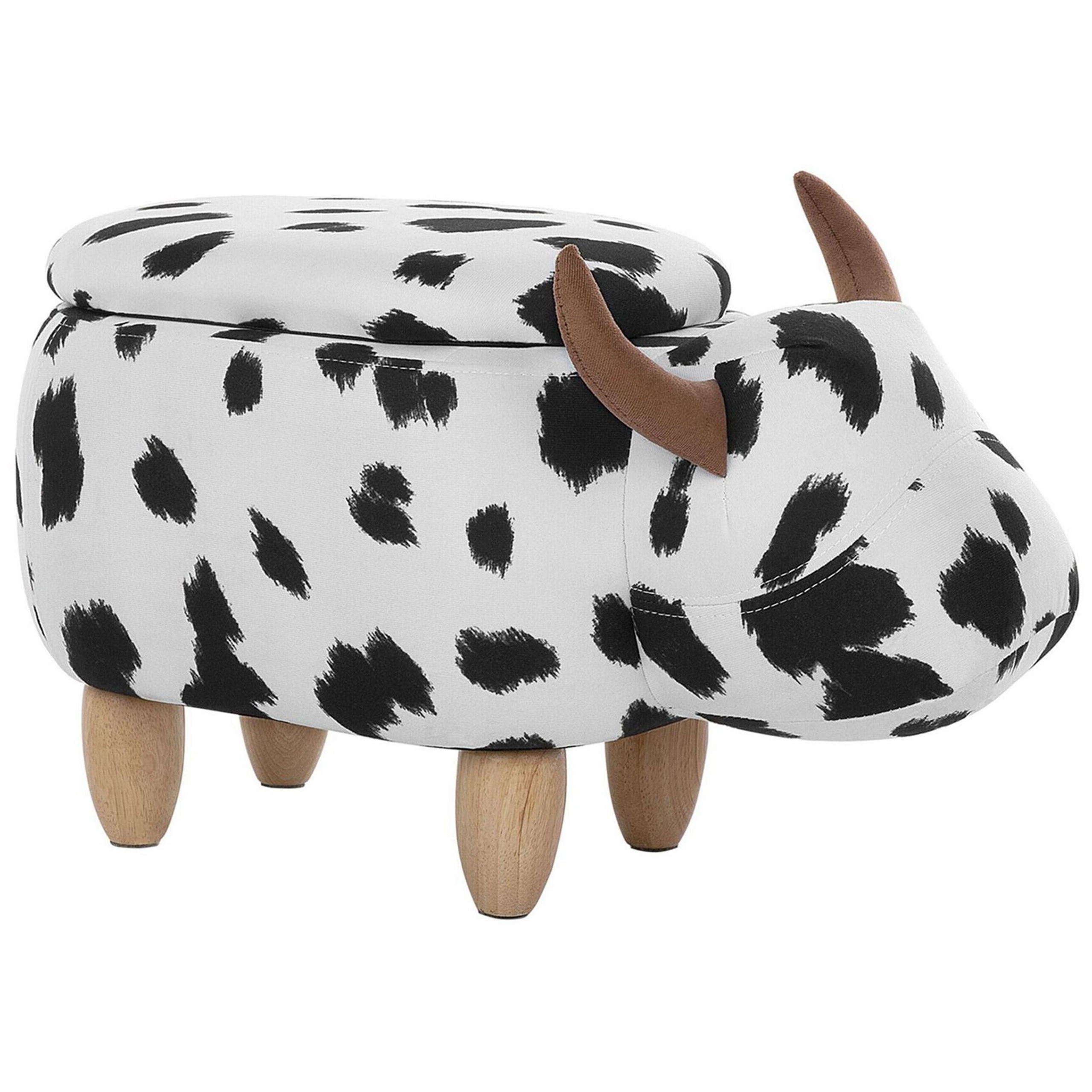 Hocker stof zwart/wit COW