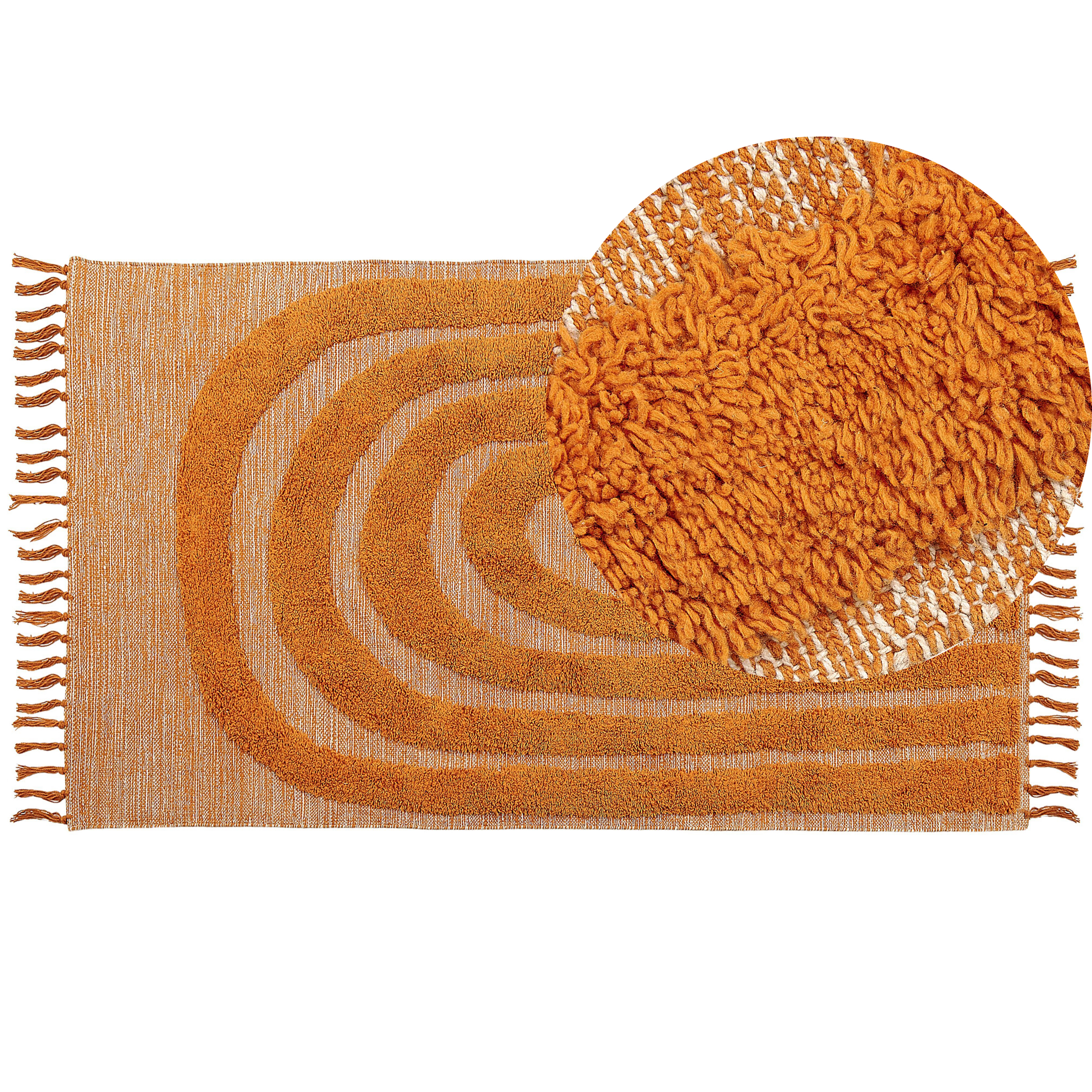 Vloerkleed katoen oranje 80 x 150 cm HAKKARI