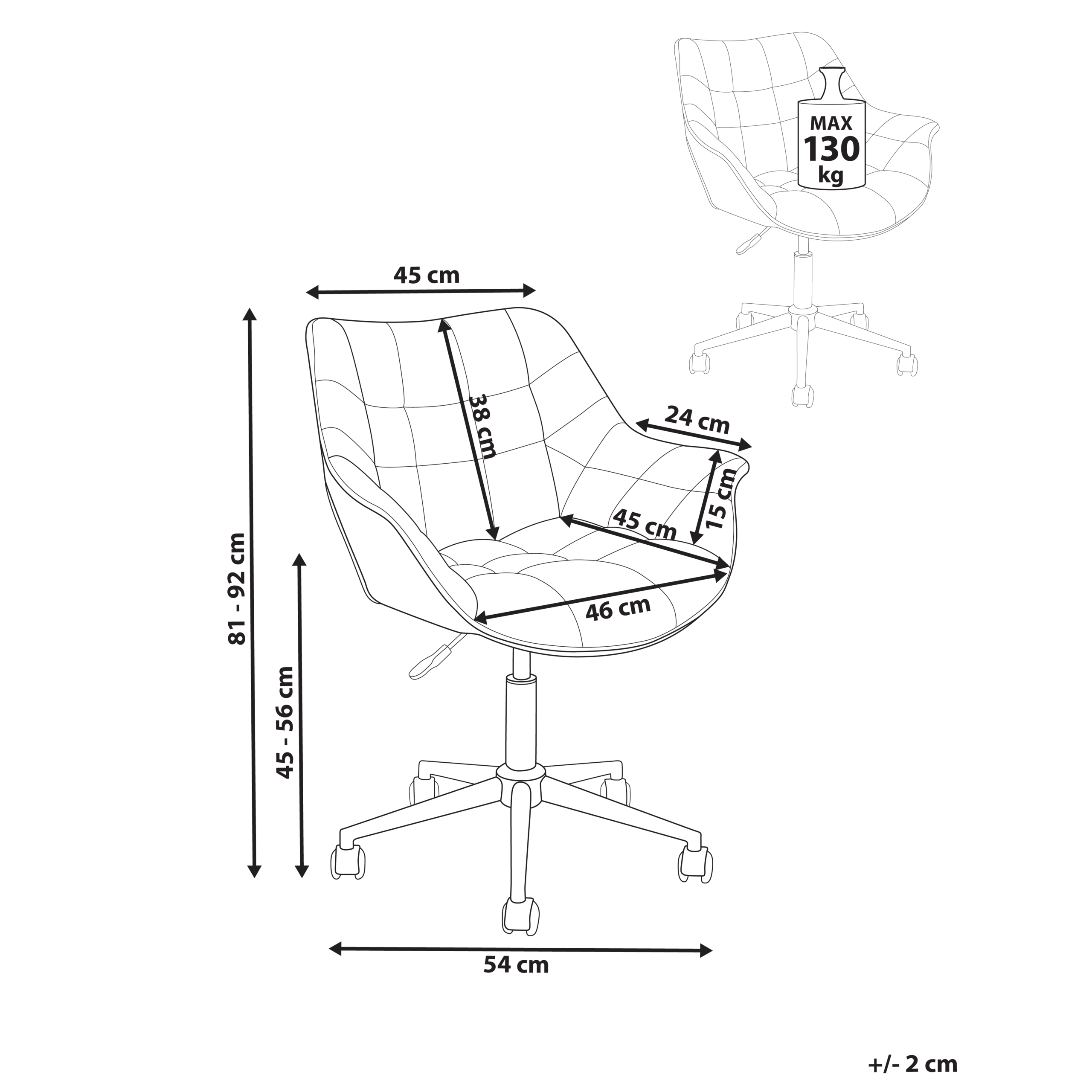 Scaun de birou LABELLE Catifea Bej [3]